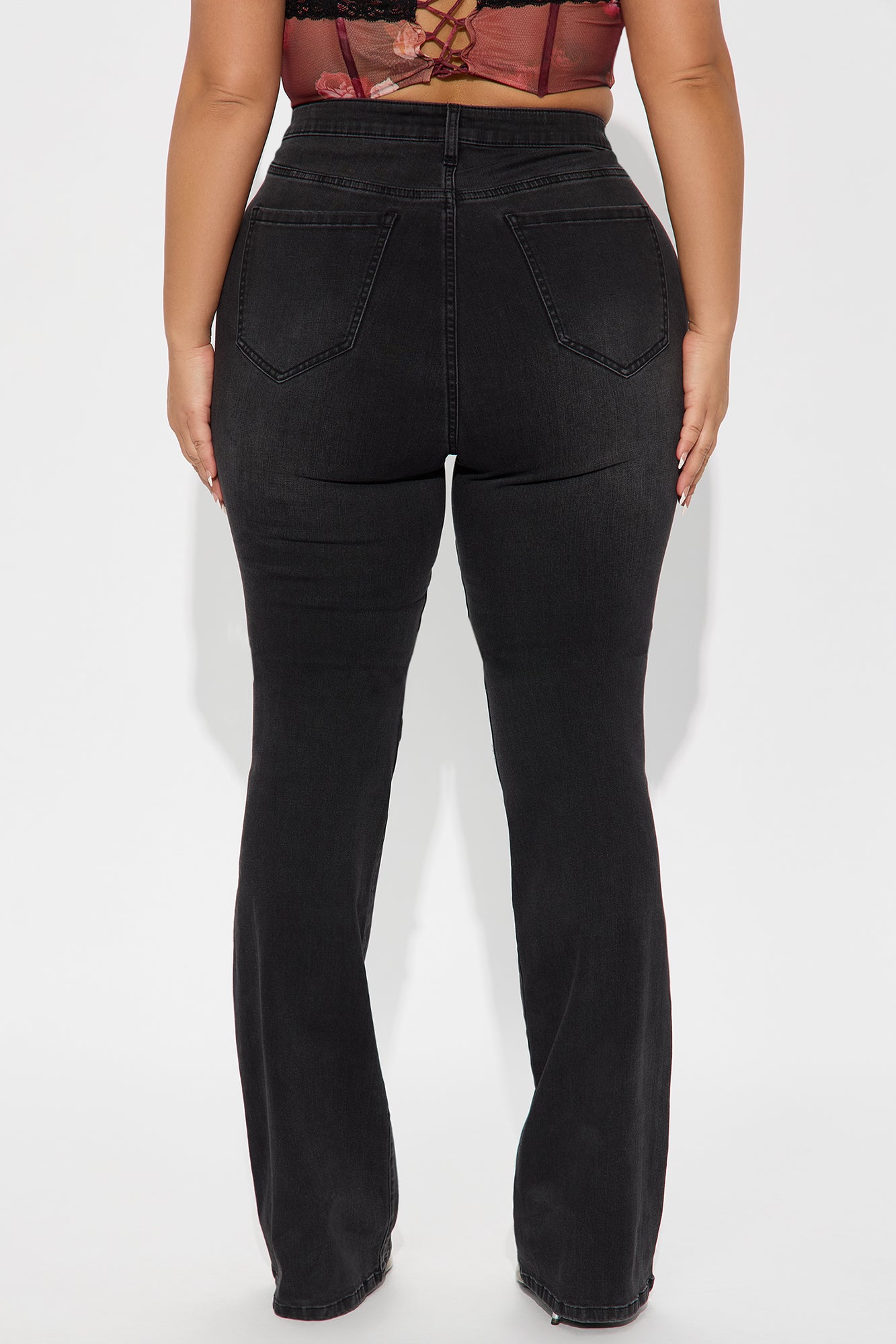 Tall Jessie Mid Rise Distressed Bootcut Jean - Black - Image 6