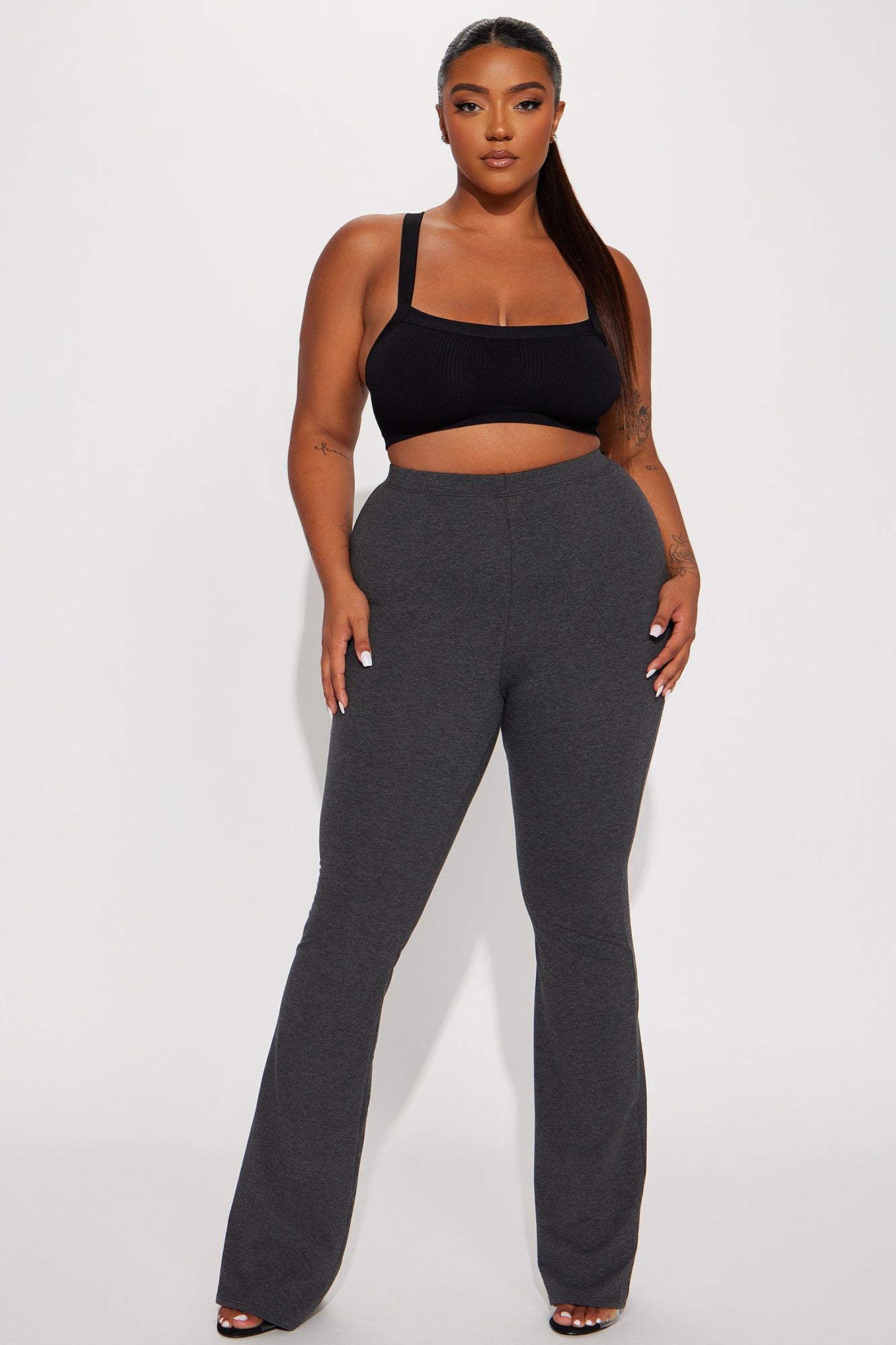 Tall Adriana Flare Pant - Charcoal - Image 4
