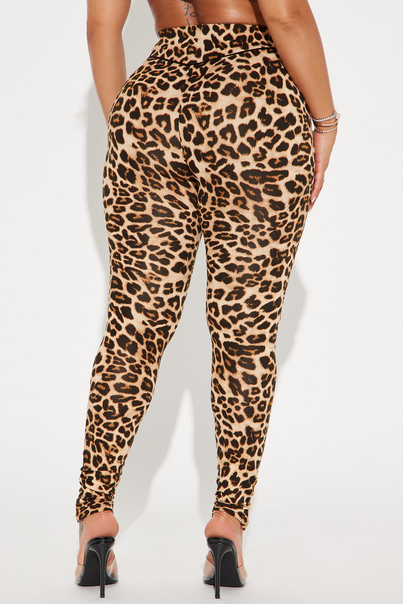 What A Catch Leopard High Rise Legging - Brown/combo - Image 3
