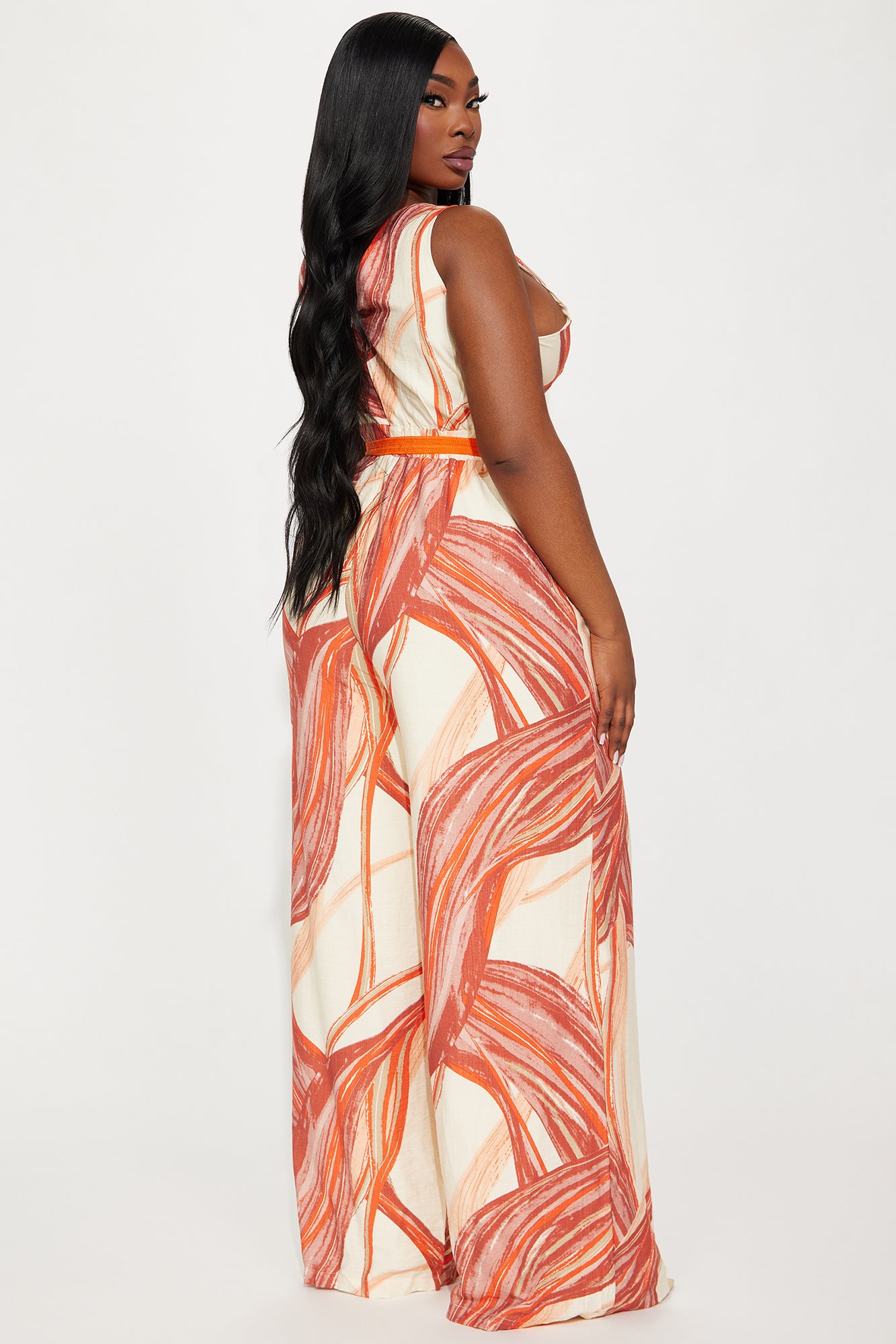 Tropical Sand Jumpsuit  - Orange/combo - Image 6