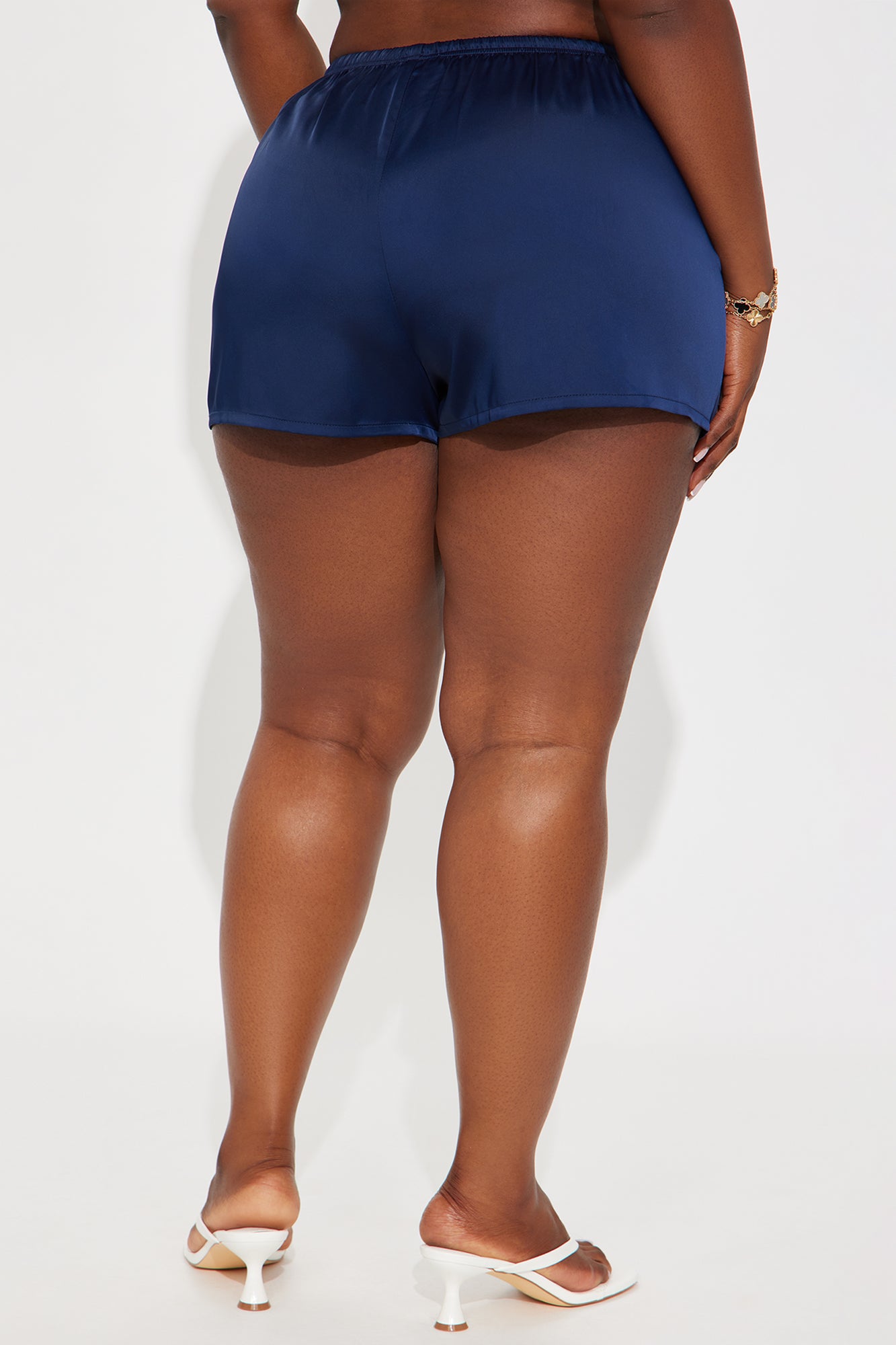 Soft Touch Satin Flowy Short - Navy - Image 6