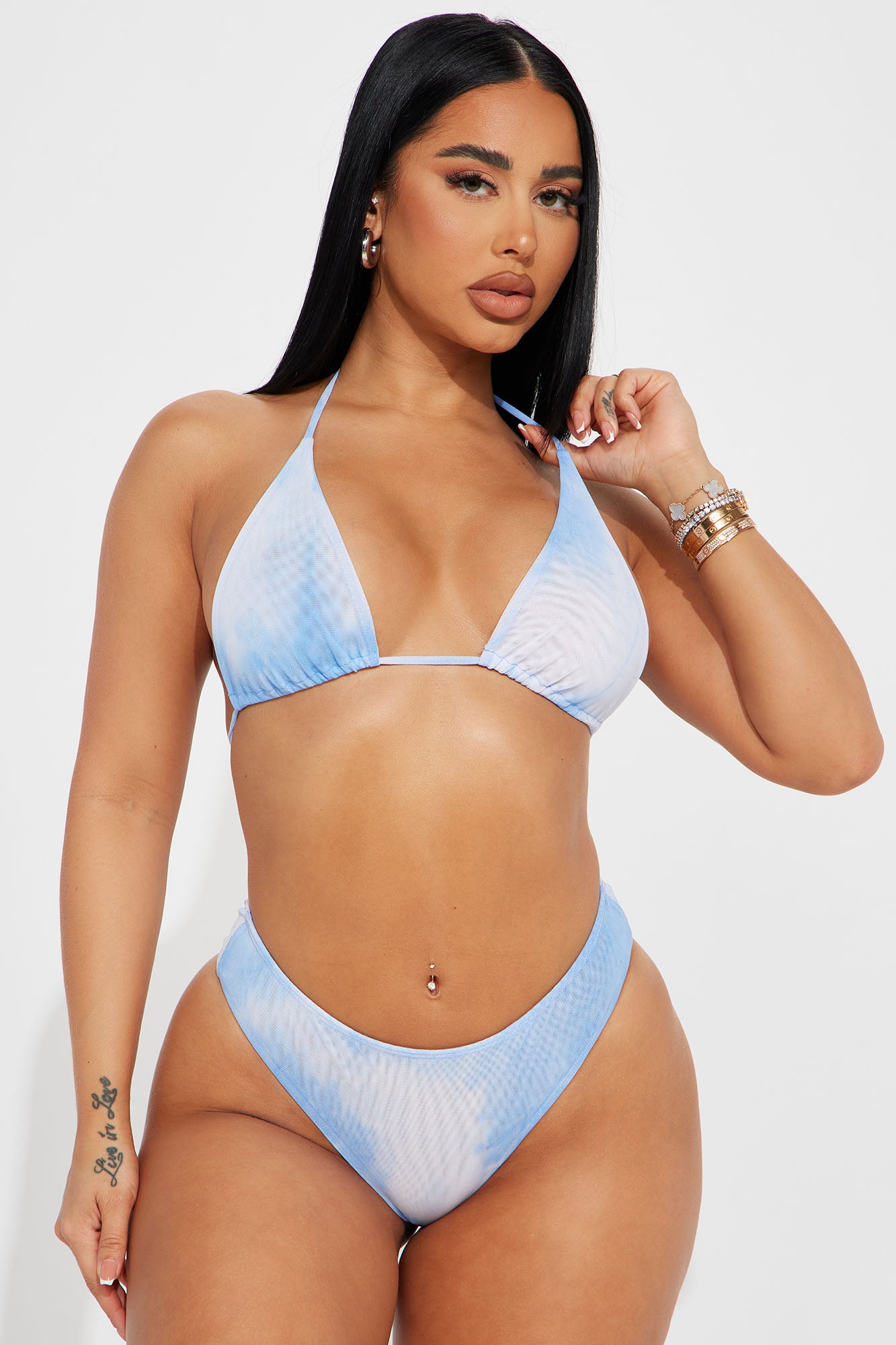 Summers In Tulum Mesh 3 Piece Sunsuit Set - Blue/combo - Image 3