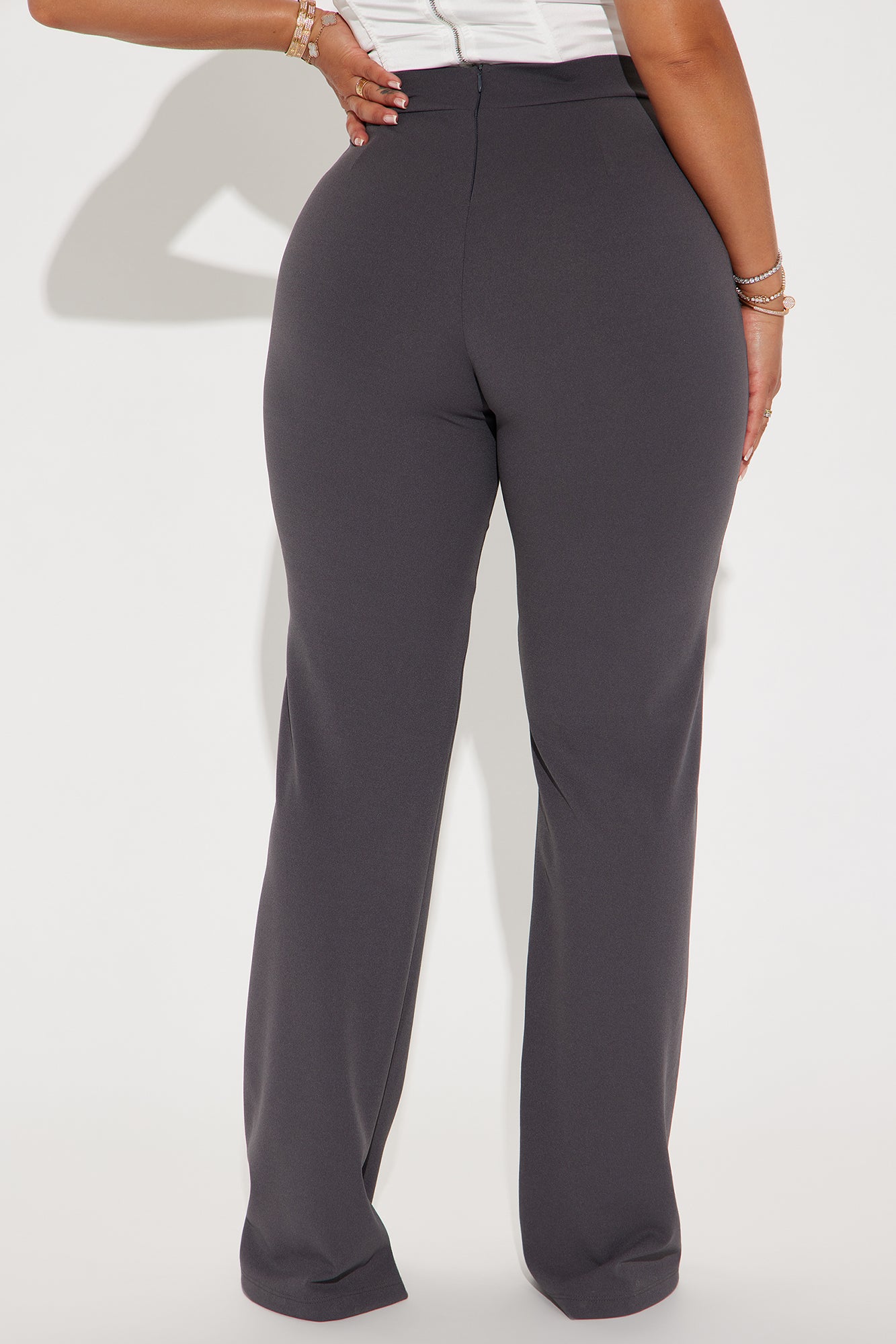 Call It Even Wide Leg Dress Pants - Charcoal - Image 3
