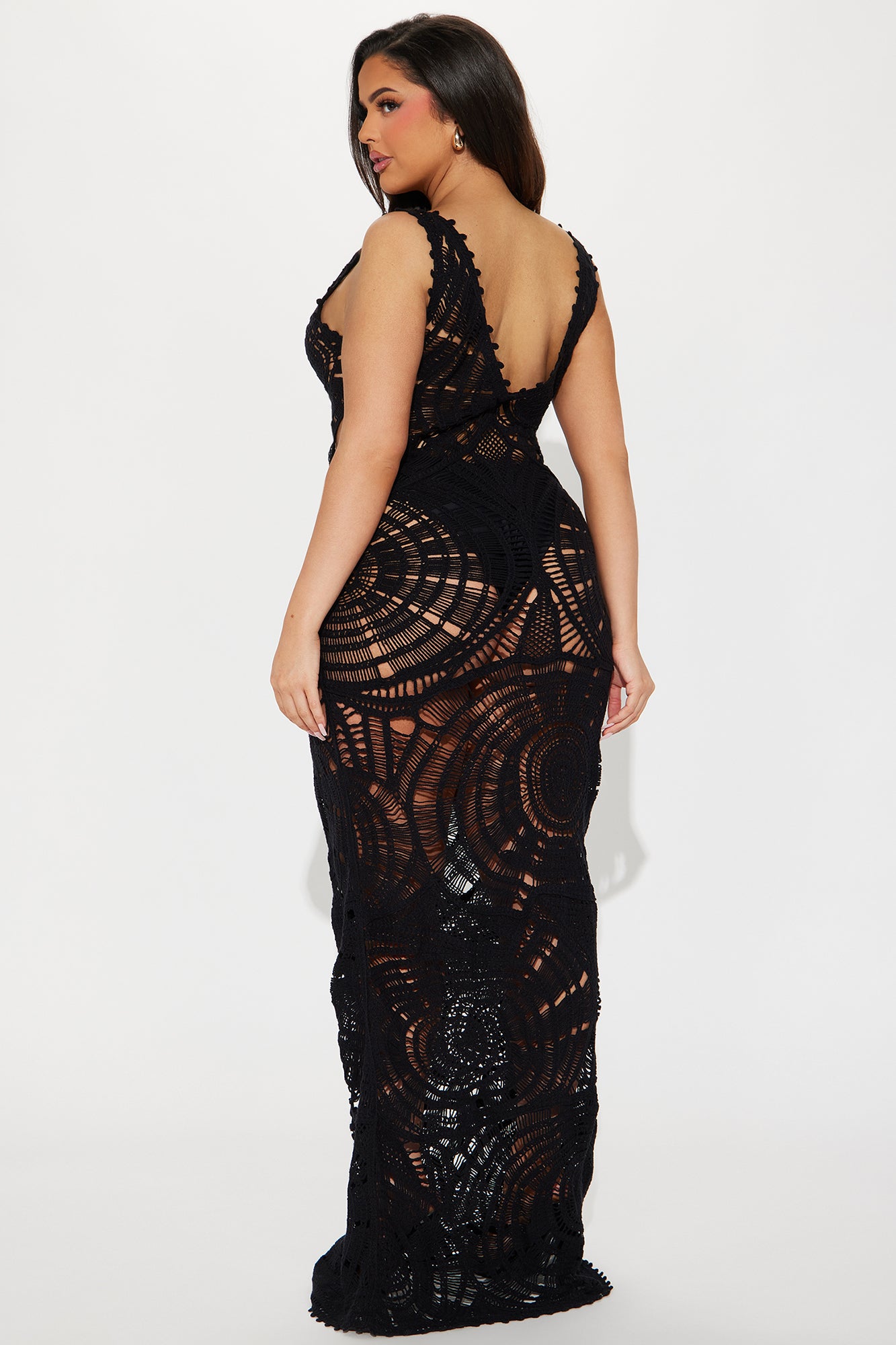 Brianna Crochet Maxi Dress - Black - Image 8