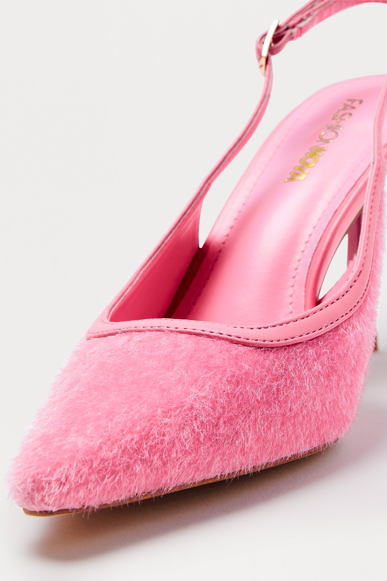 Mariposa Faux Fur Slingback Pumps - Pink - Image 3