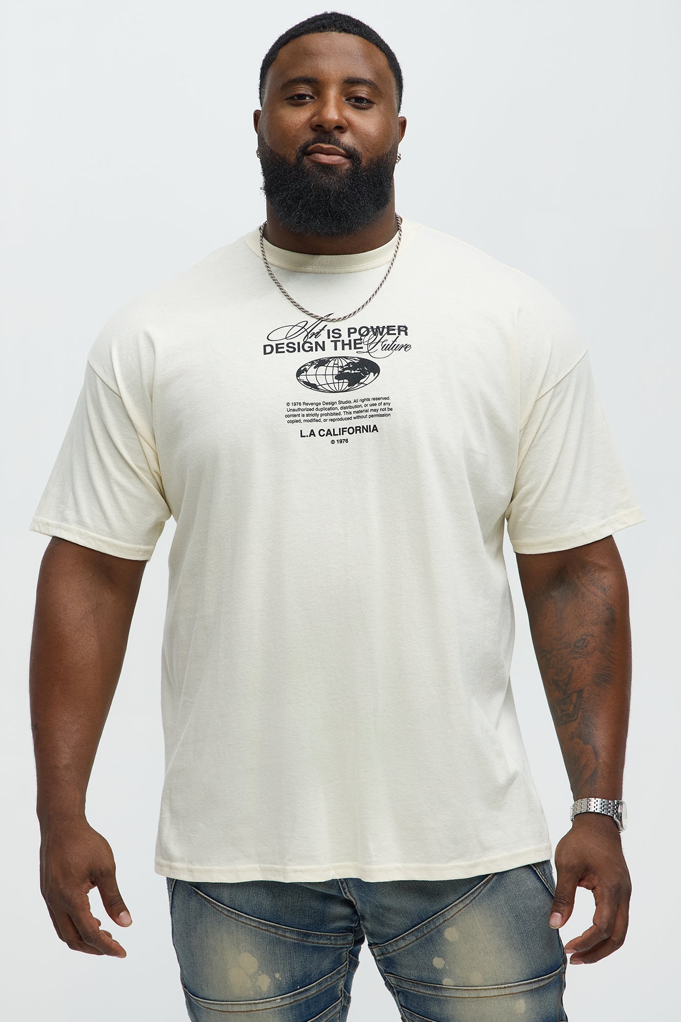 Art Is Powerful Short Sleeve Tee - Natural - Image 5