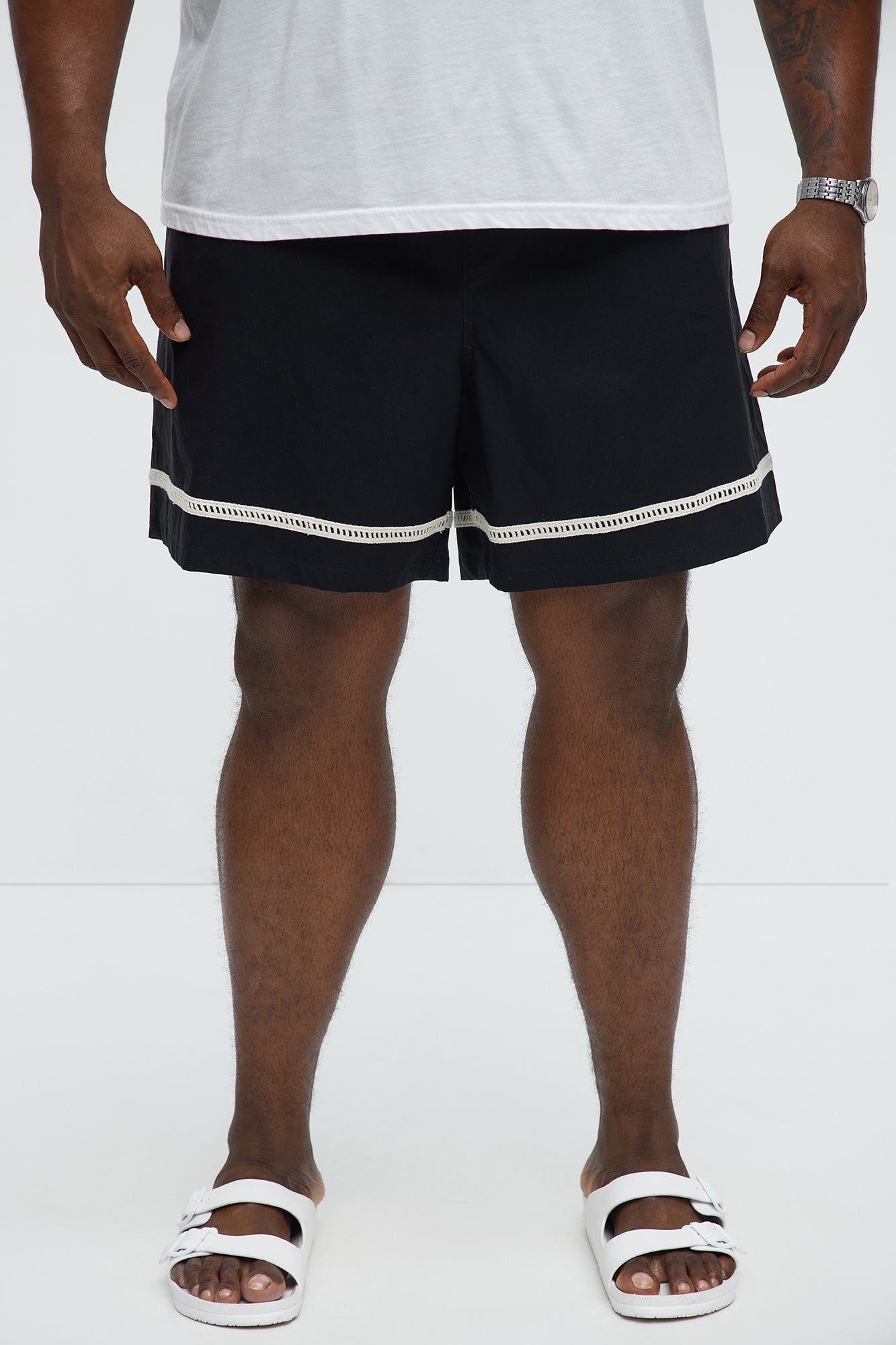 Coastal Applique Swim Classic Trunk - Black - Image 4