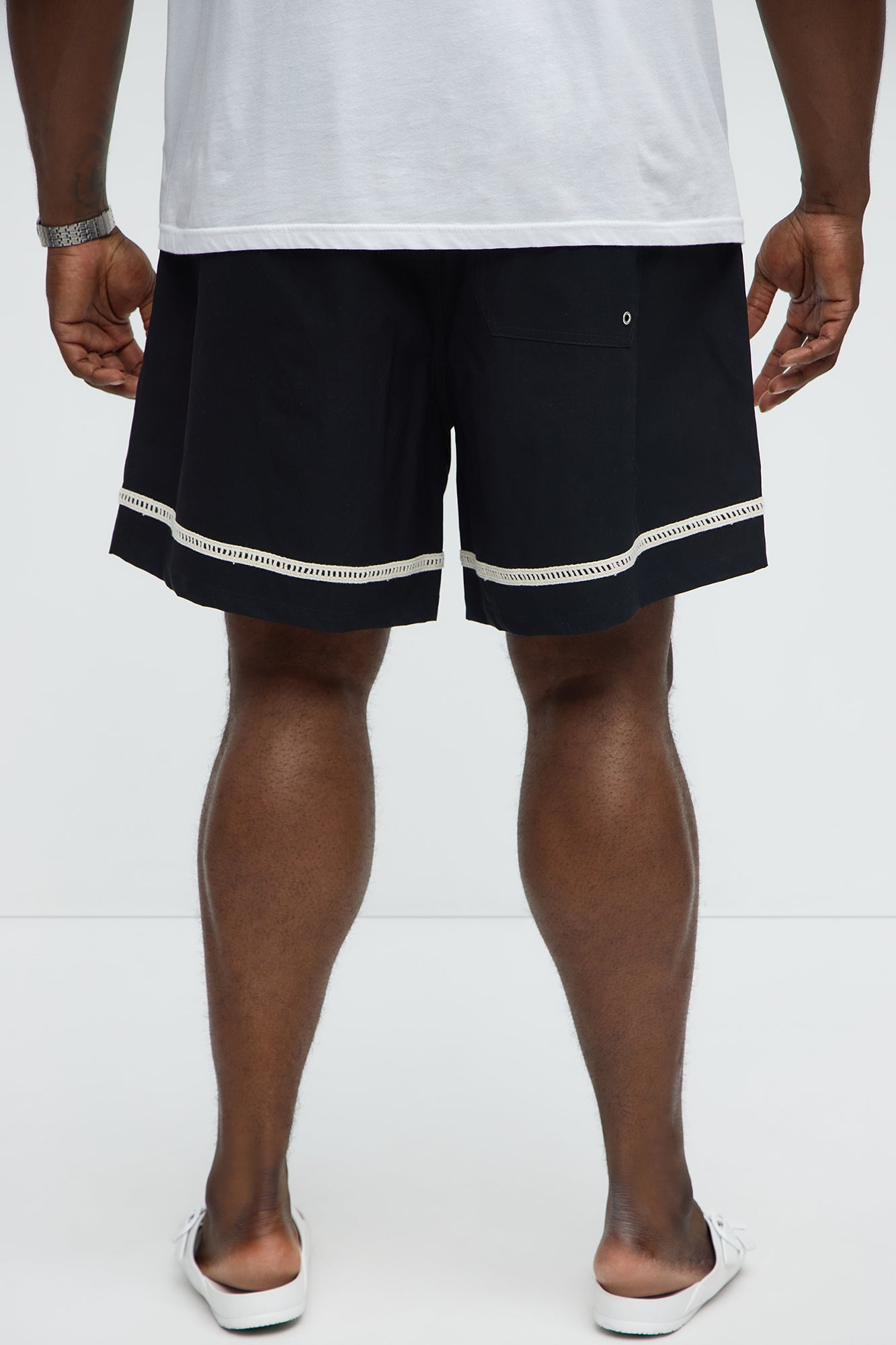 Coastal Applique Swim Classic Trunk - Black - Image 6