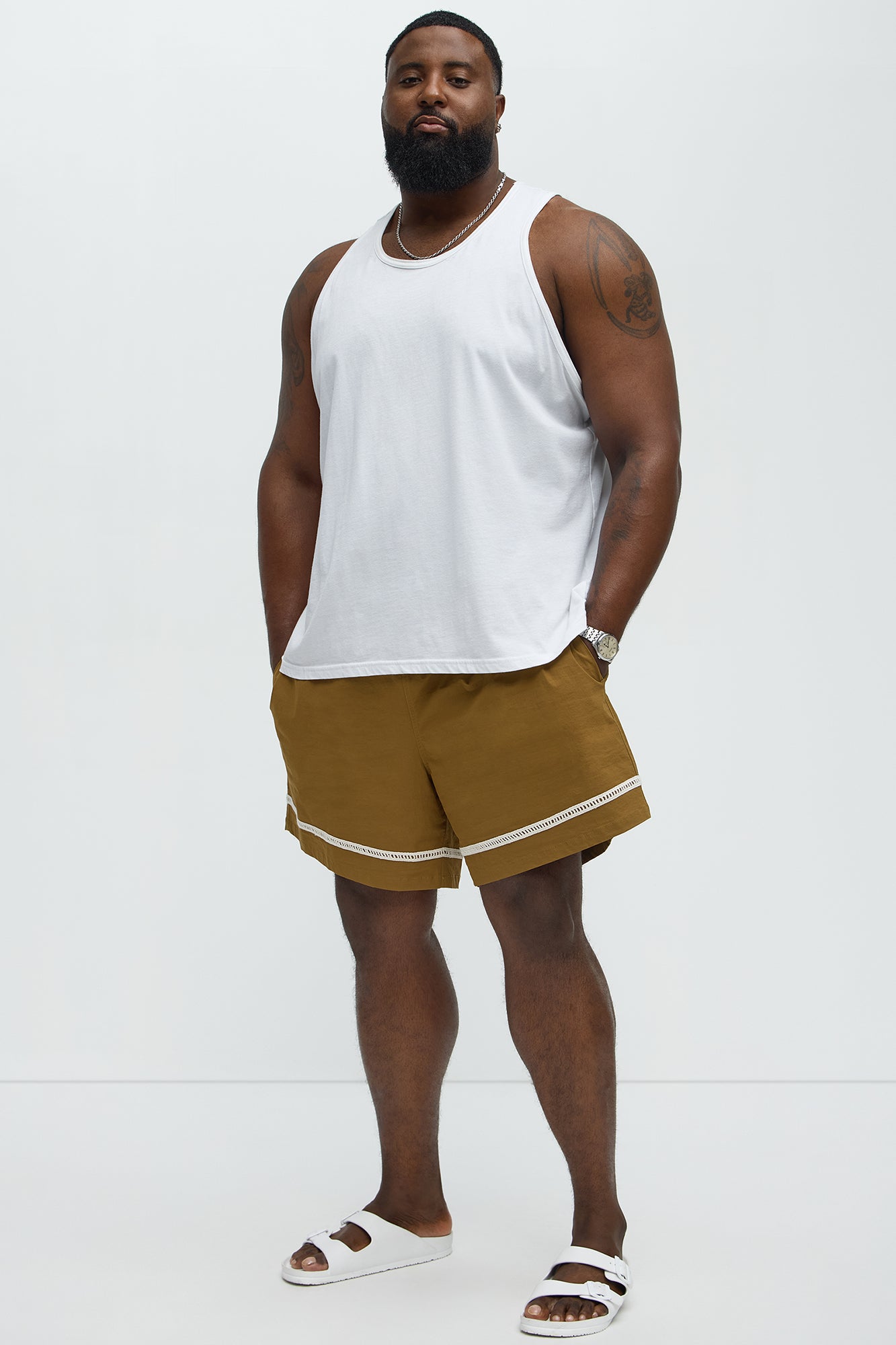Coastal Applique Swim Classic Trunk - Brown - Image 5