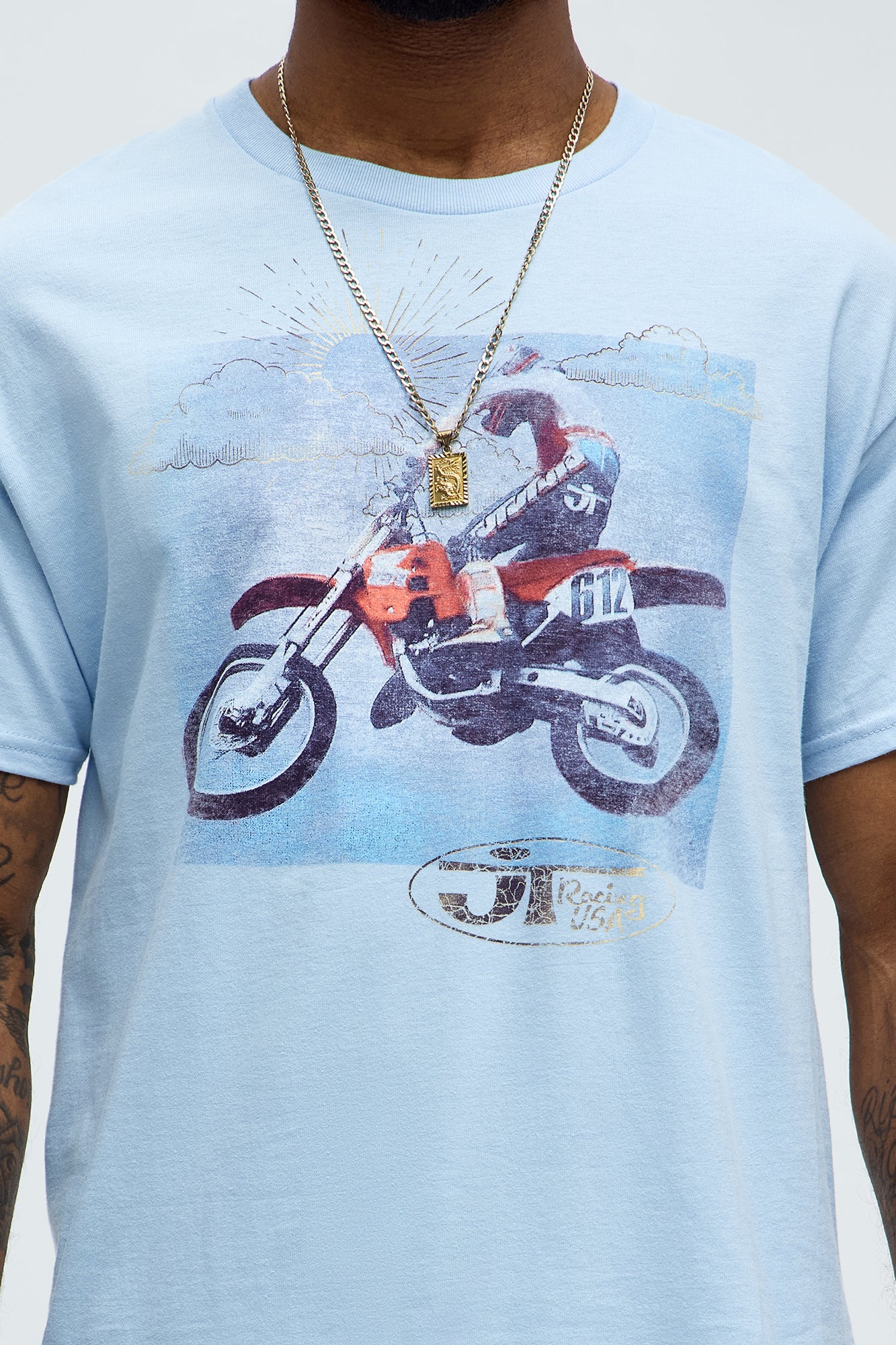 Moto JT Racing Team Short Sleeve Tee - Light Blue - Image 3