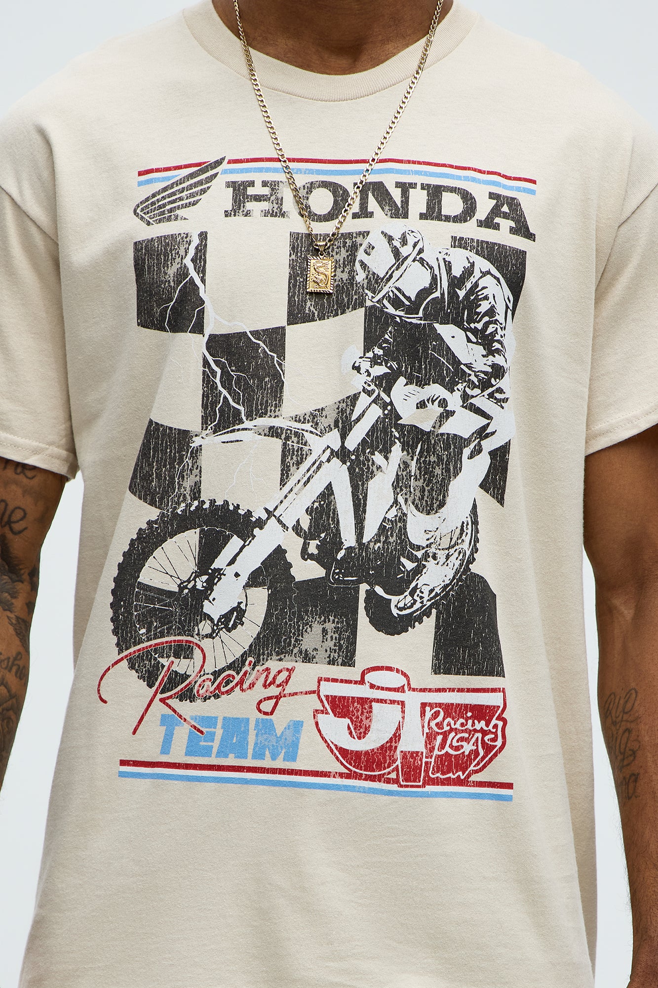Honda Moto Racing Team Short Sleeve Tee - Sand - Image 3