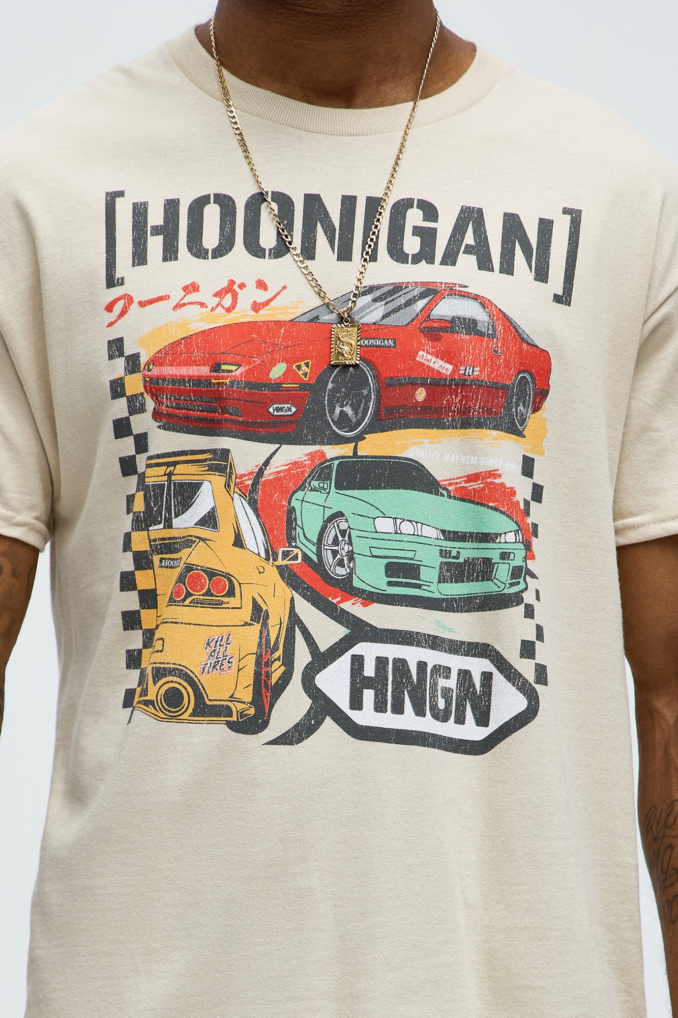 Hoonigan Kanji Short Sleeve Tee - Sand - Image 3