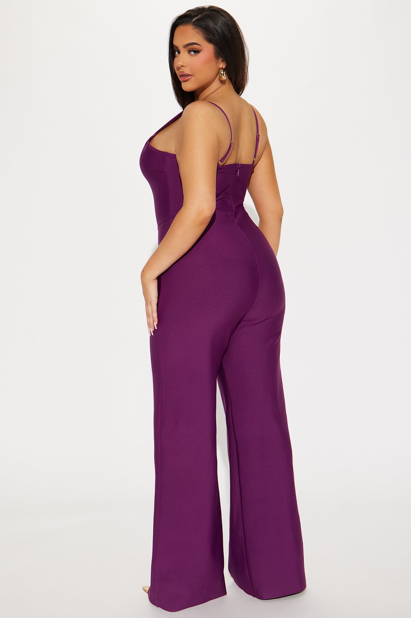 Over The Top Bandage Jumpsuit - Plum - Image 6