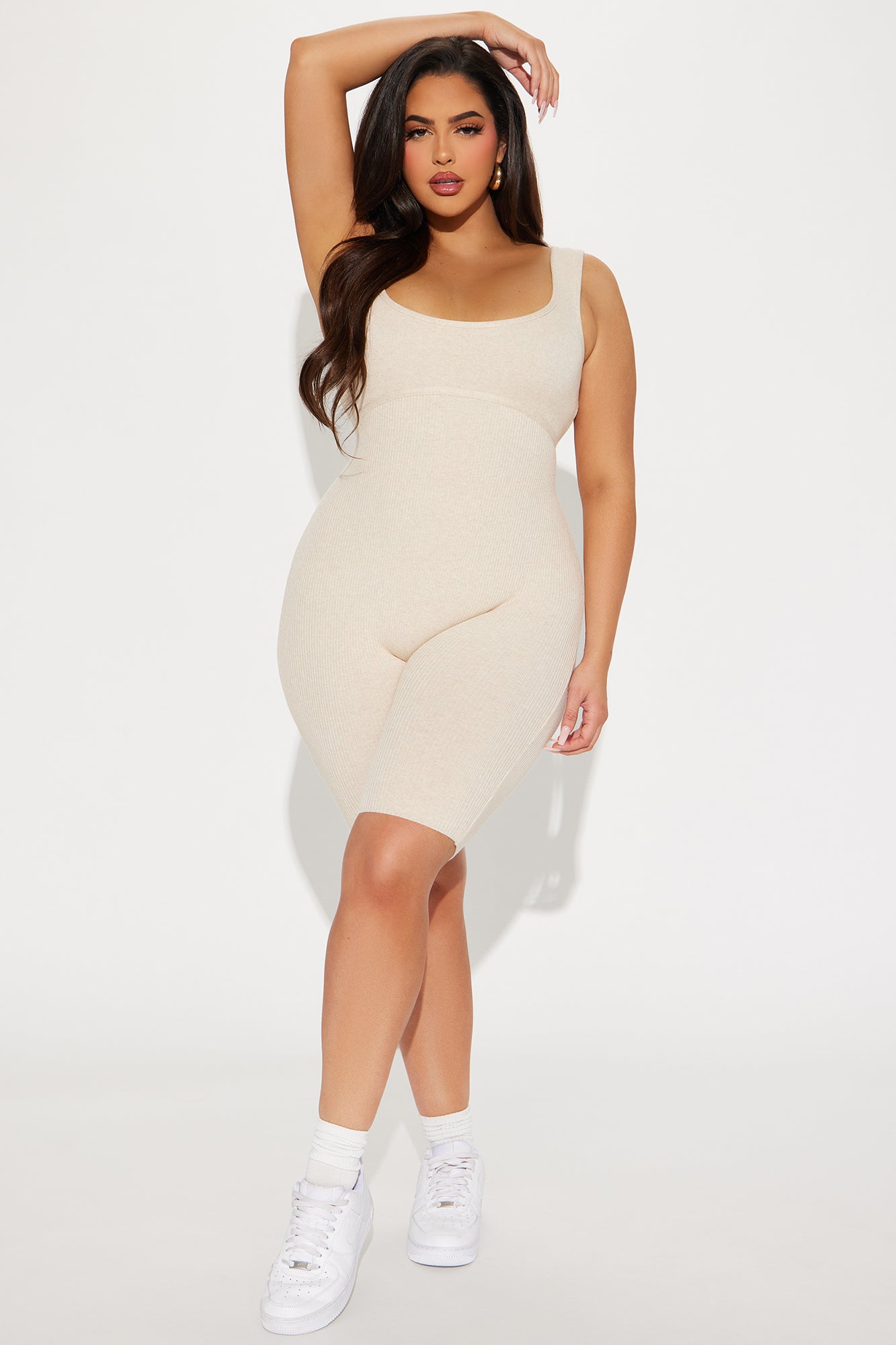 Beauty And The Biker Short Romper - Oatmeal - Image 7