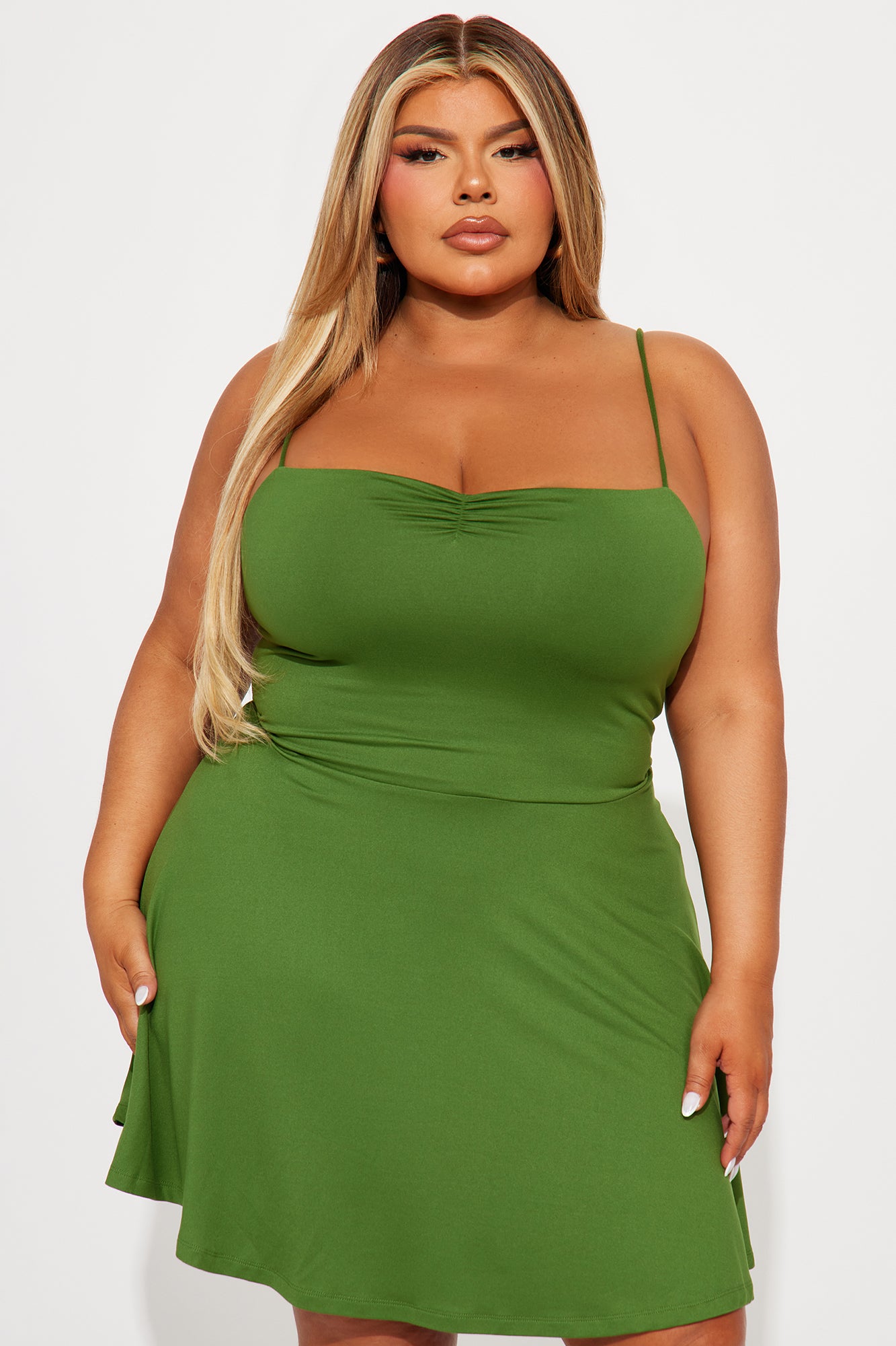 Adriana Essential Mini Dress - Olive - Image 4