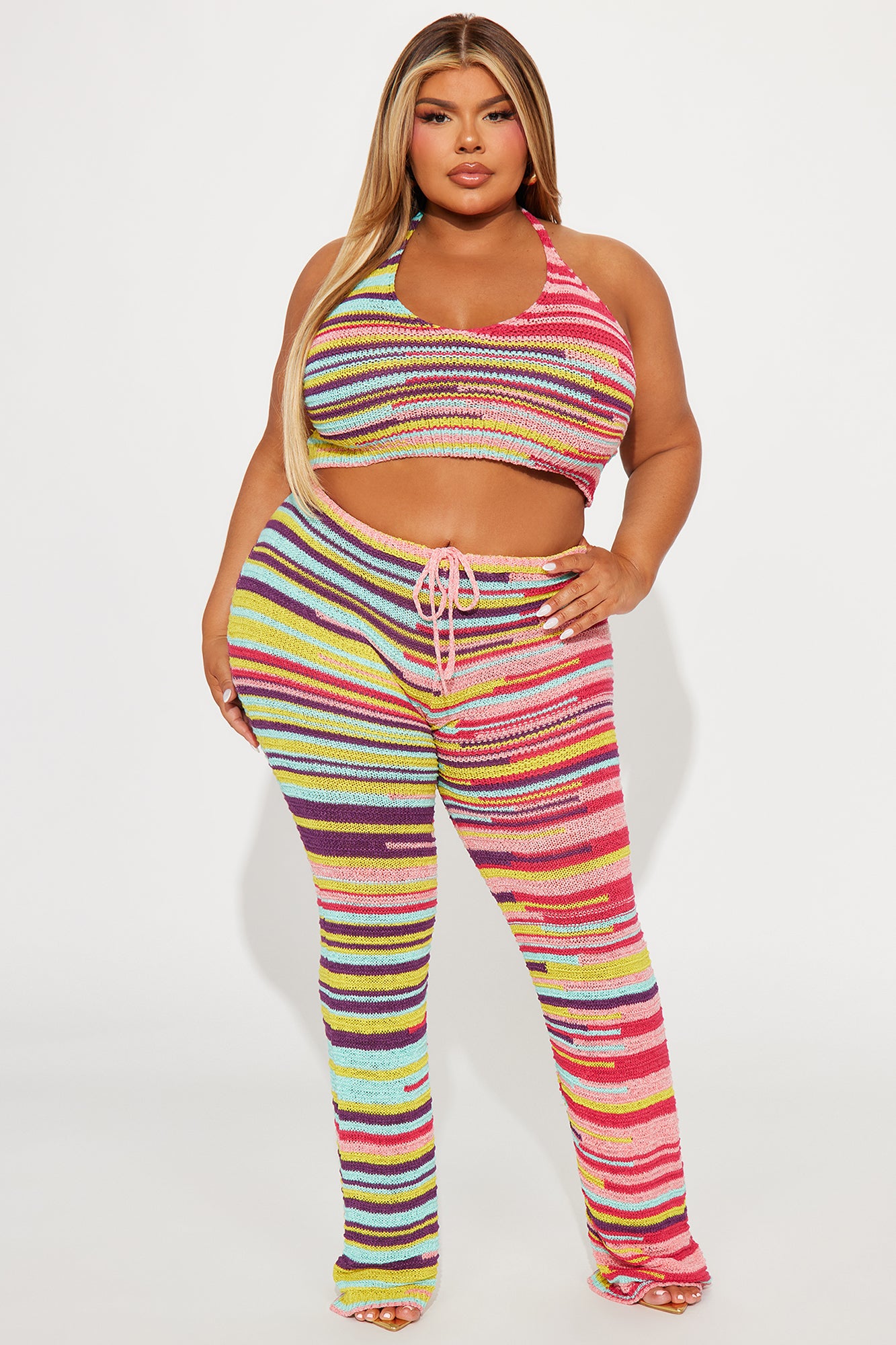 Sofia Sweater Knit Pant Set - Multi Color - Image 4