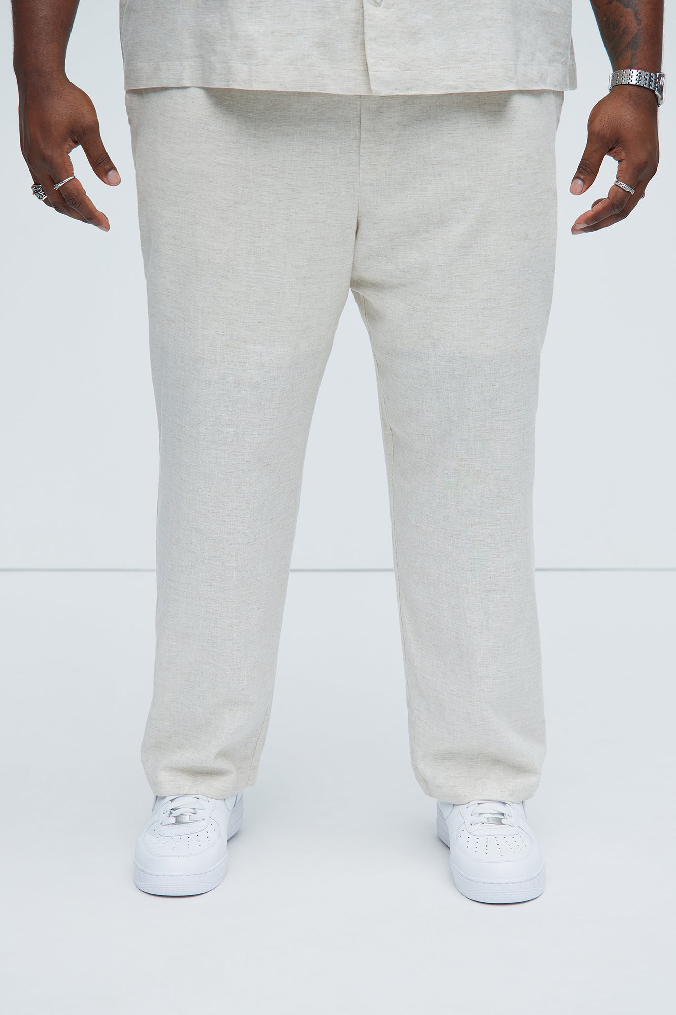 Bahamas Straight Linen Pants - Oatmeal - Image 5