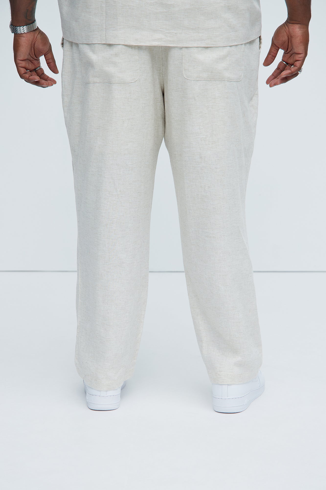 Bahamas Straight Linen Pants - Oatmeal - Image 7