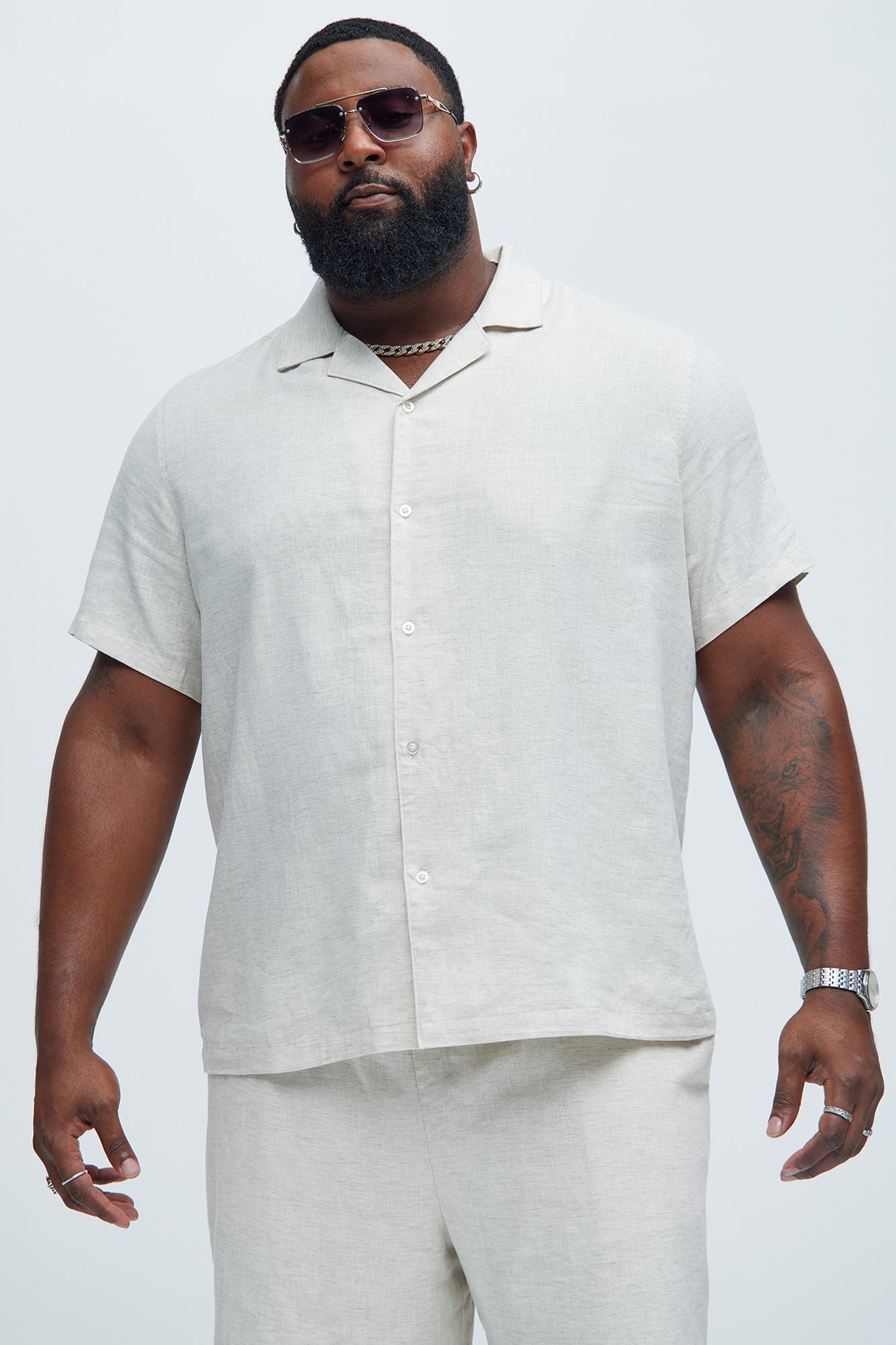 Bahamas Linen Shirt - Oatmeal - Image 4