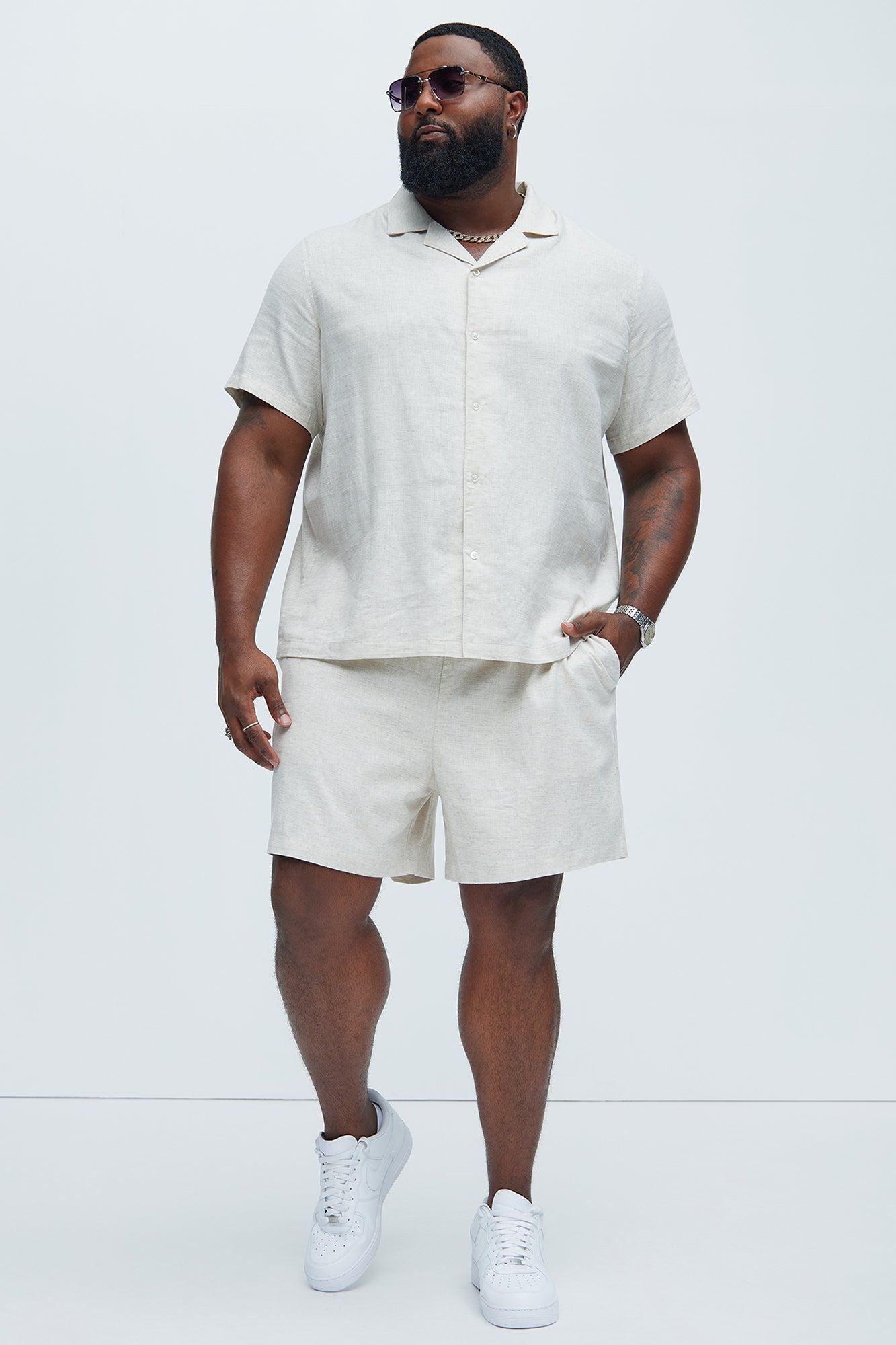 Bahamas Linen Shorts - Oatmeal - Image 6
