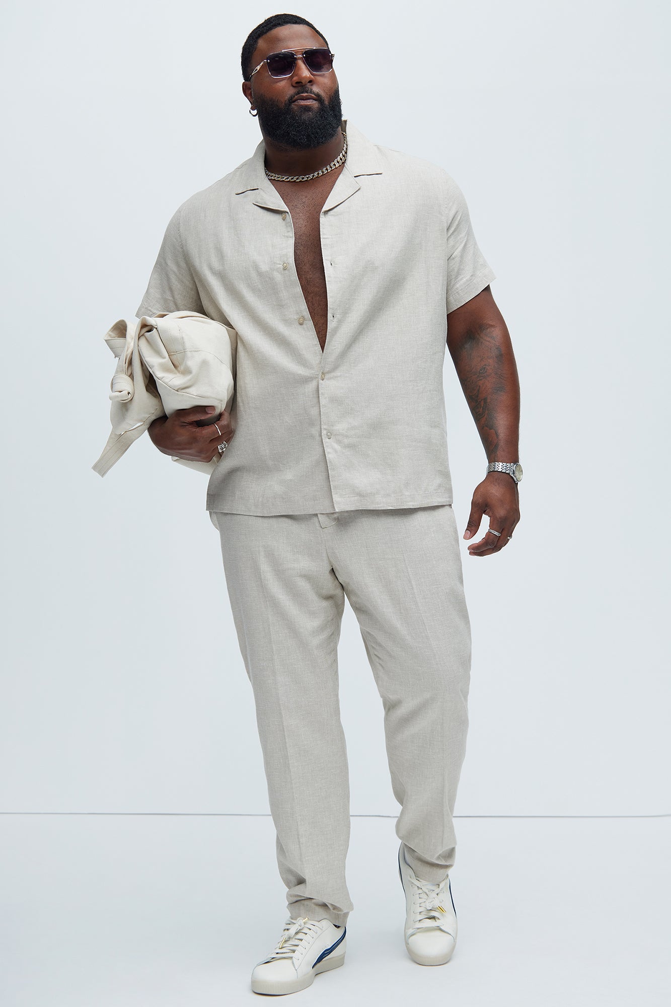 Bahamas Linen Shirt - Stone - Image 6