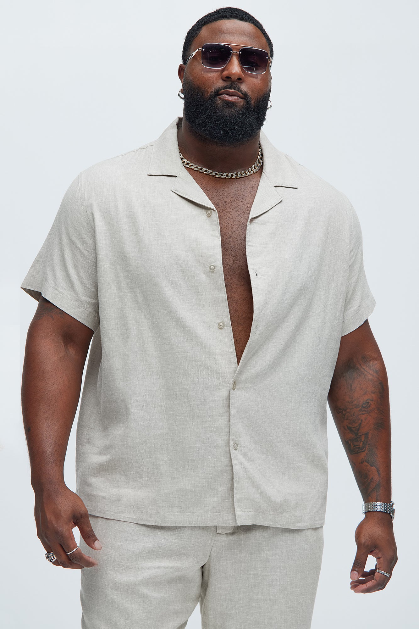Bahamas Linen Shirt - Stone - Image 5