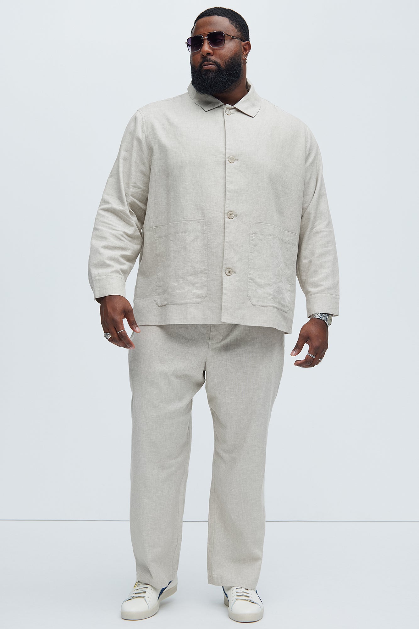 Bahamas Linen Chore Jacket - Stone - Image 6