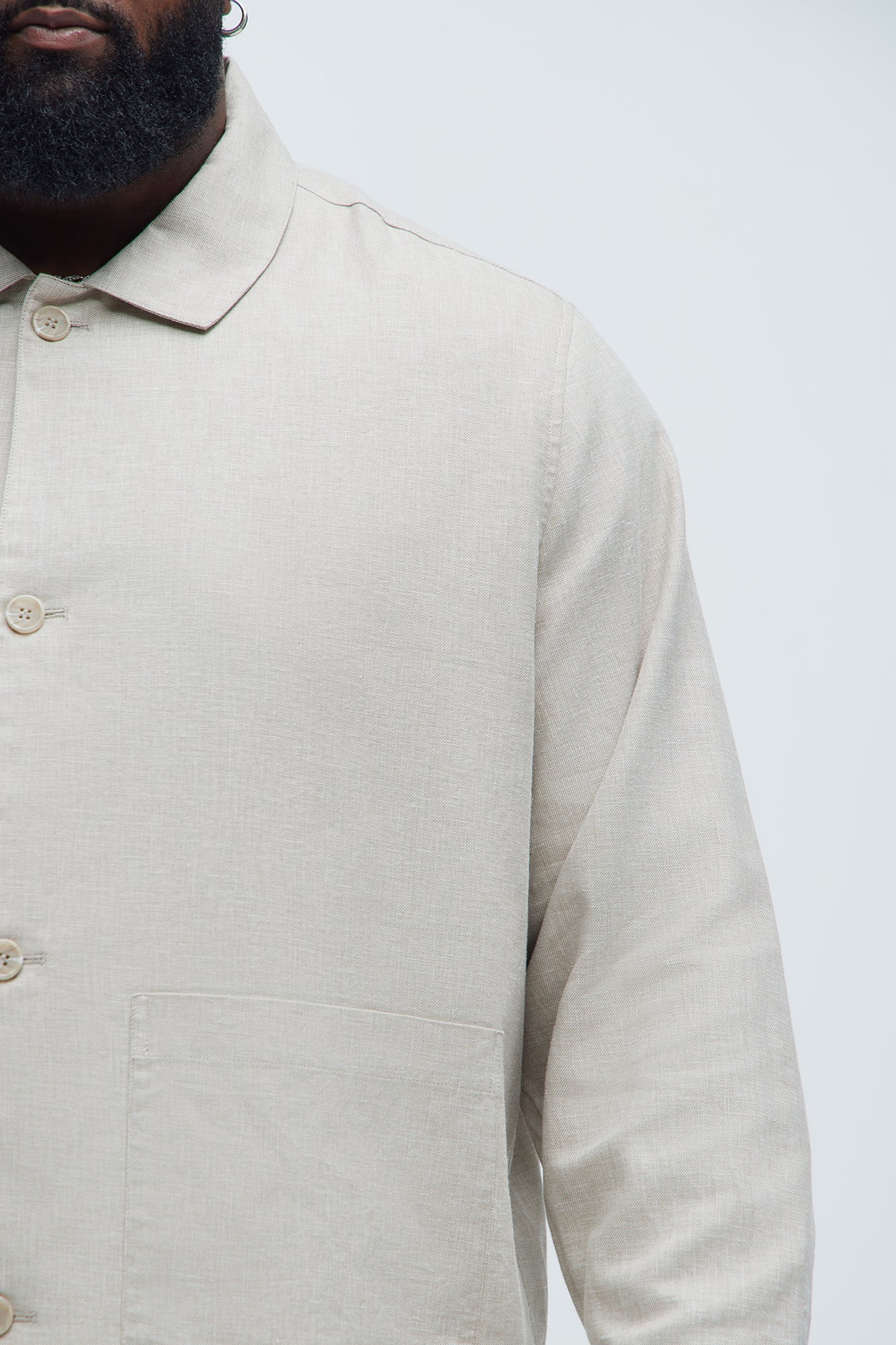 Bahamas Linen Chore Jacket - Stone - Image 7
