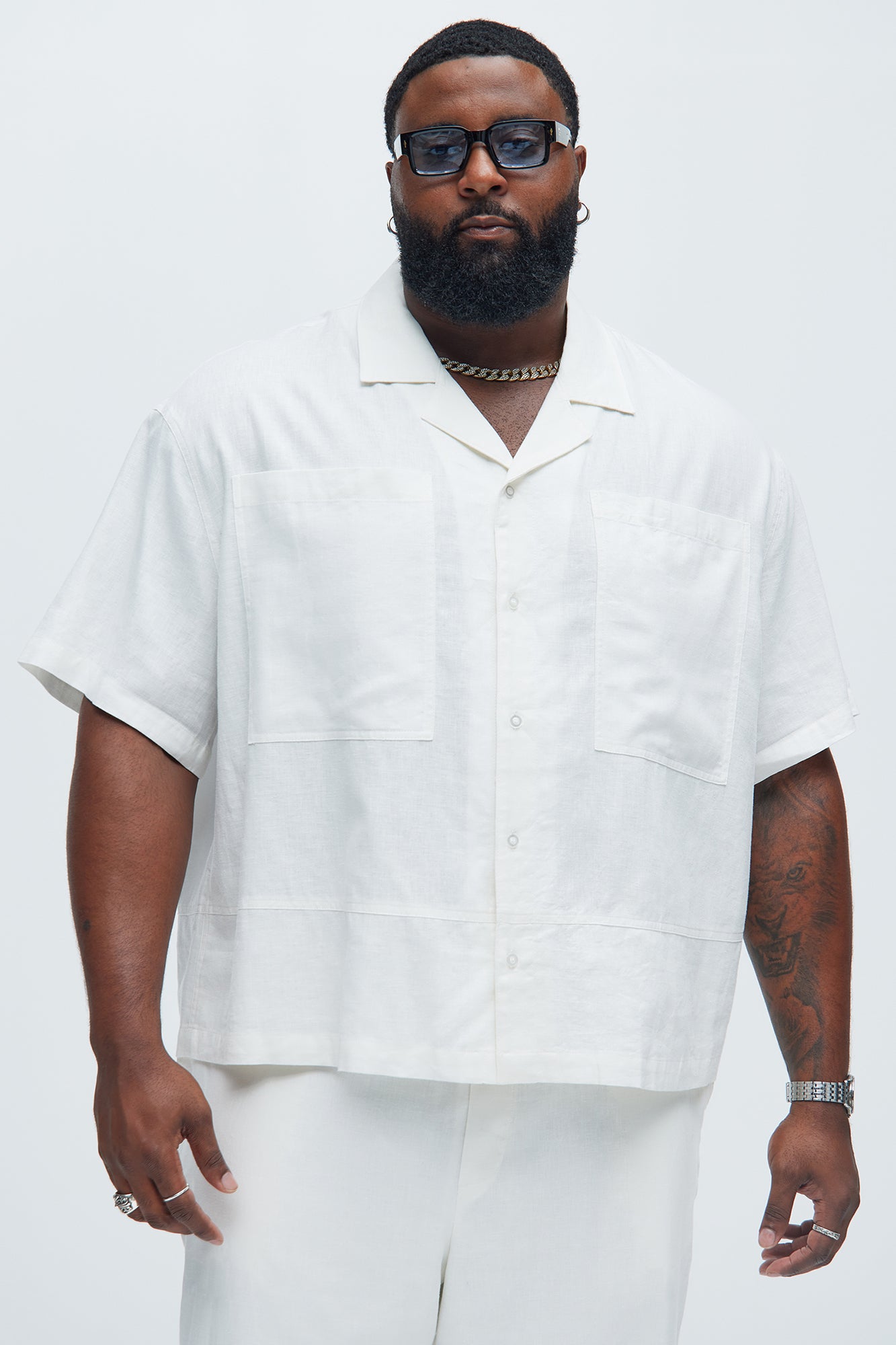 Bahamas Linen Cuban Boxy Shirt - White - Image 4