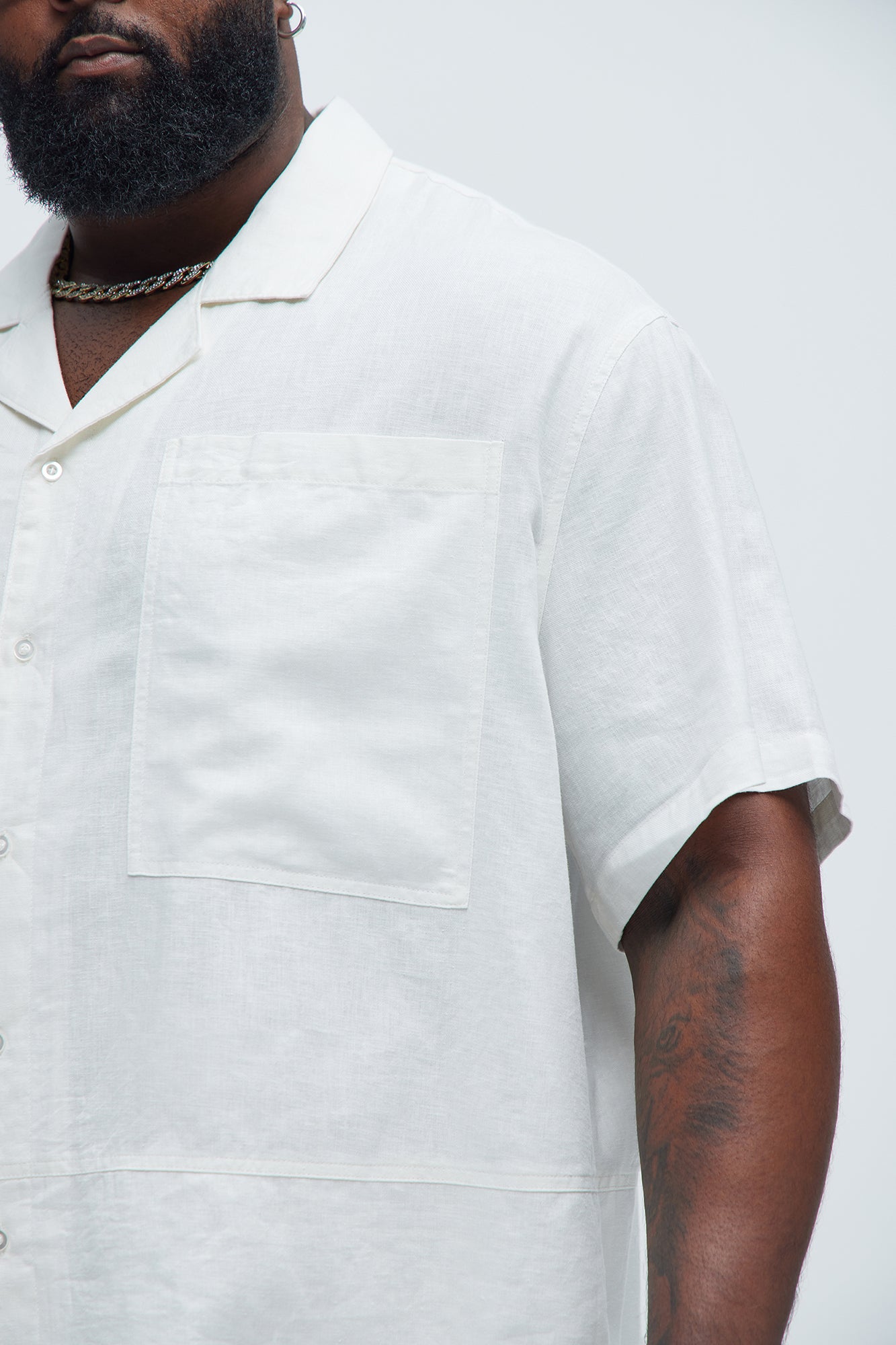 Bahamas Linen Cuban Boxy Shirt - White - Image 6