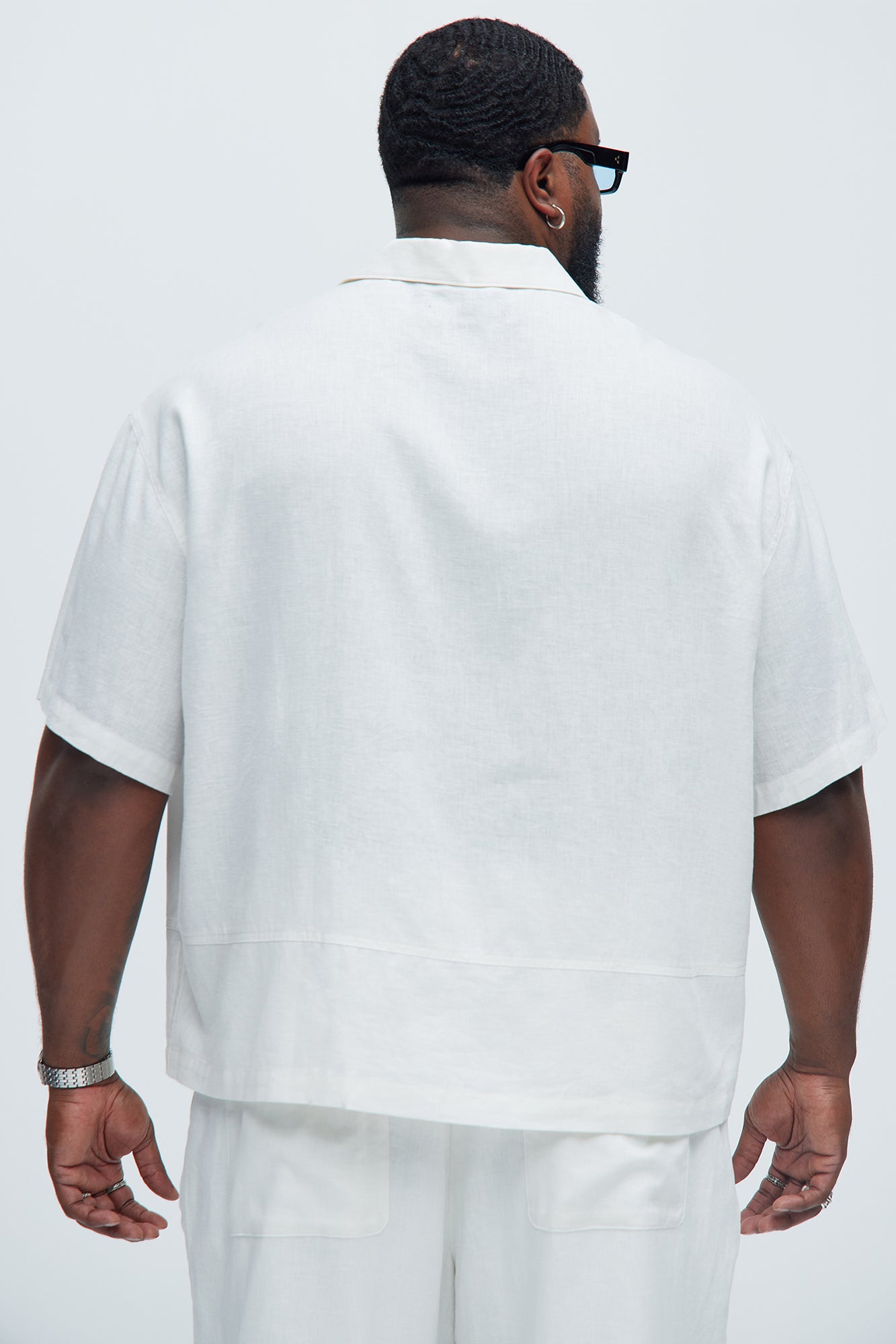 Bahamas Linen Cuban Boxy Shirt - White - Image 7