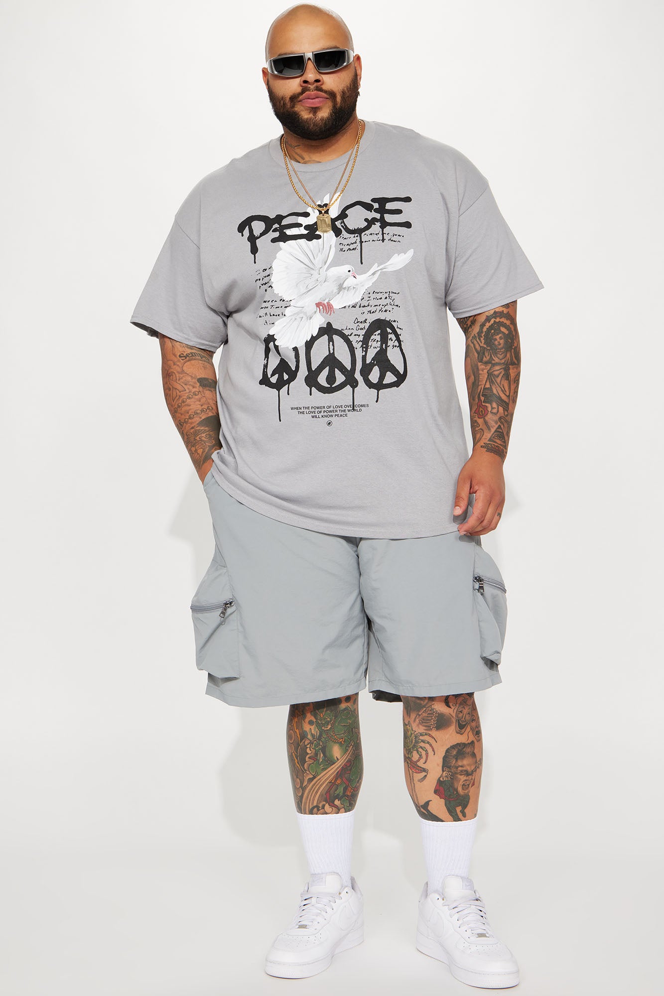 The Power Of Peace Short Sleeve Tee - Grey - Image 5