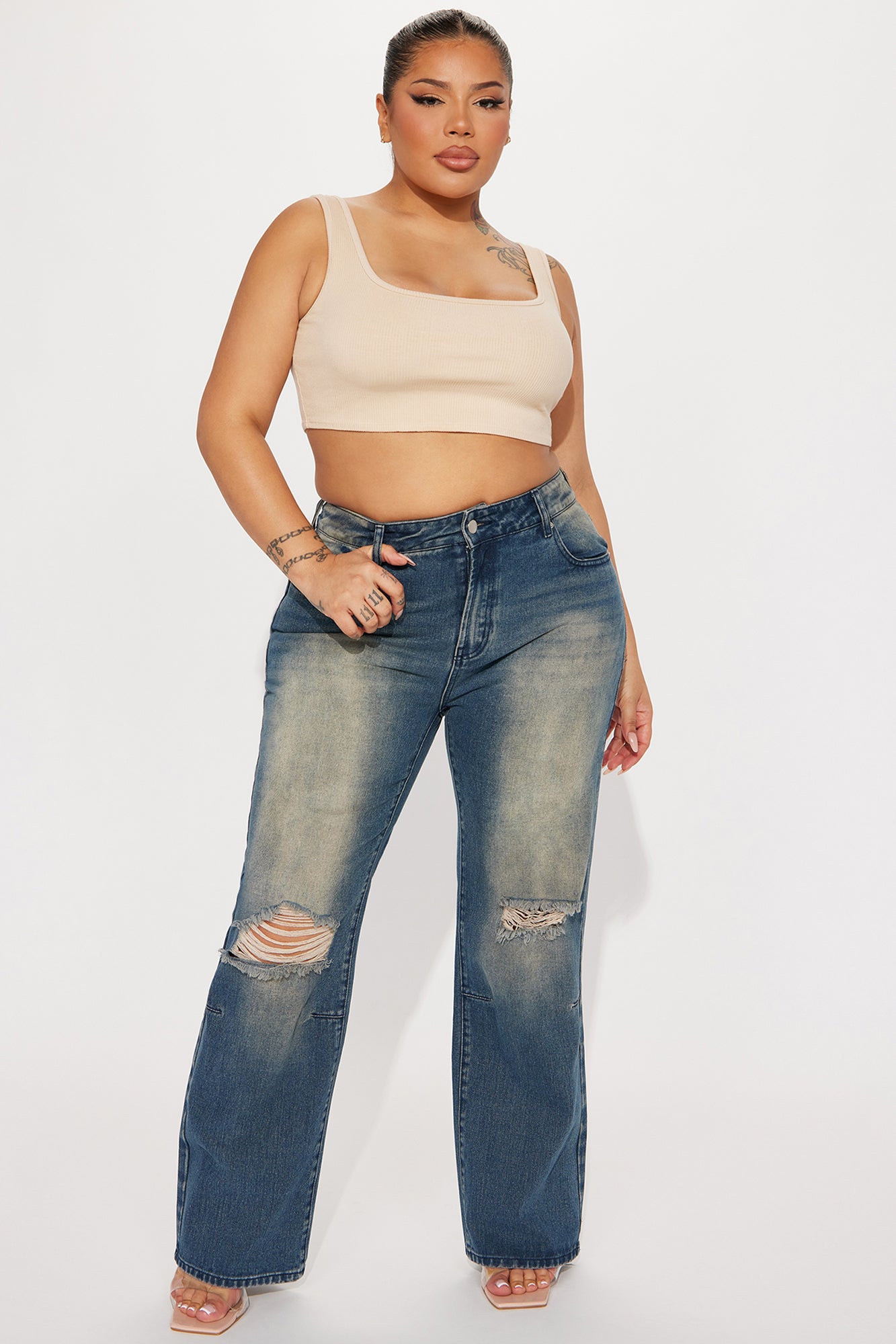 Afternoon Delight Baggy Jeans - Dark Wash - Image 5