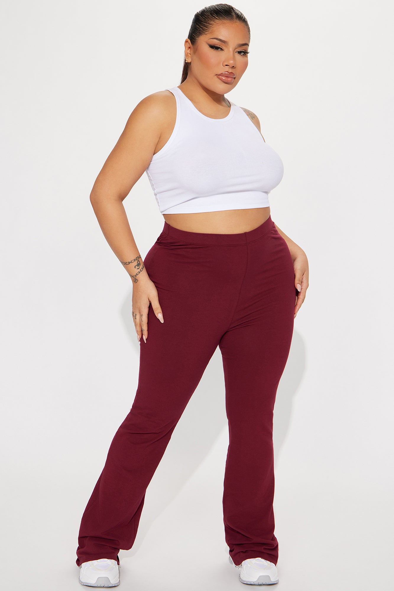 Adriana Flare Pant - Burgundy - Image 4