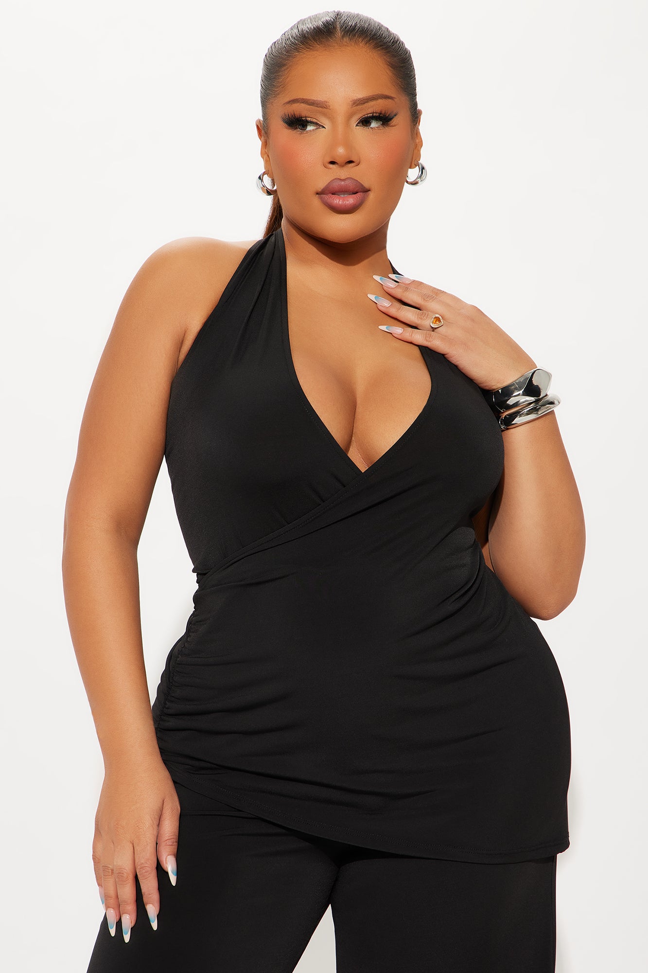After Dark Fantasy Halter Jumpsuit - Black - Image 5