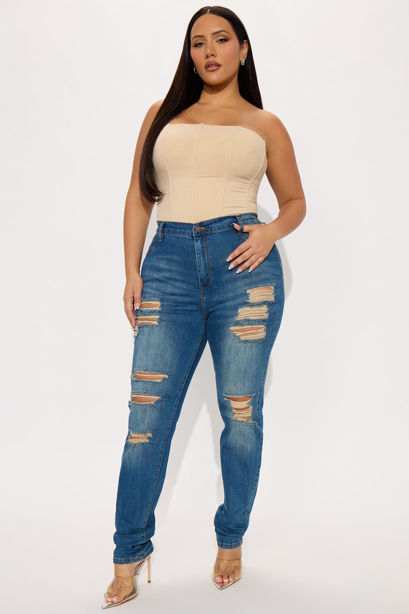 Tall Tough It Up Stretch Skinny Jeans - Dark Wash - Image 4