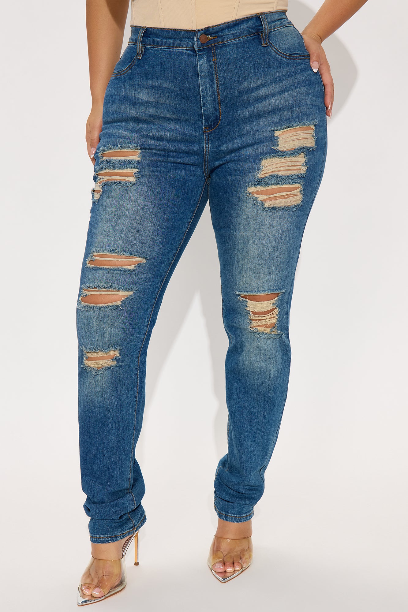 Tall Tough It Up Stretch Skinny Jeans - Dark Wash - Image 5