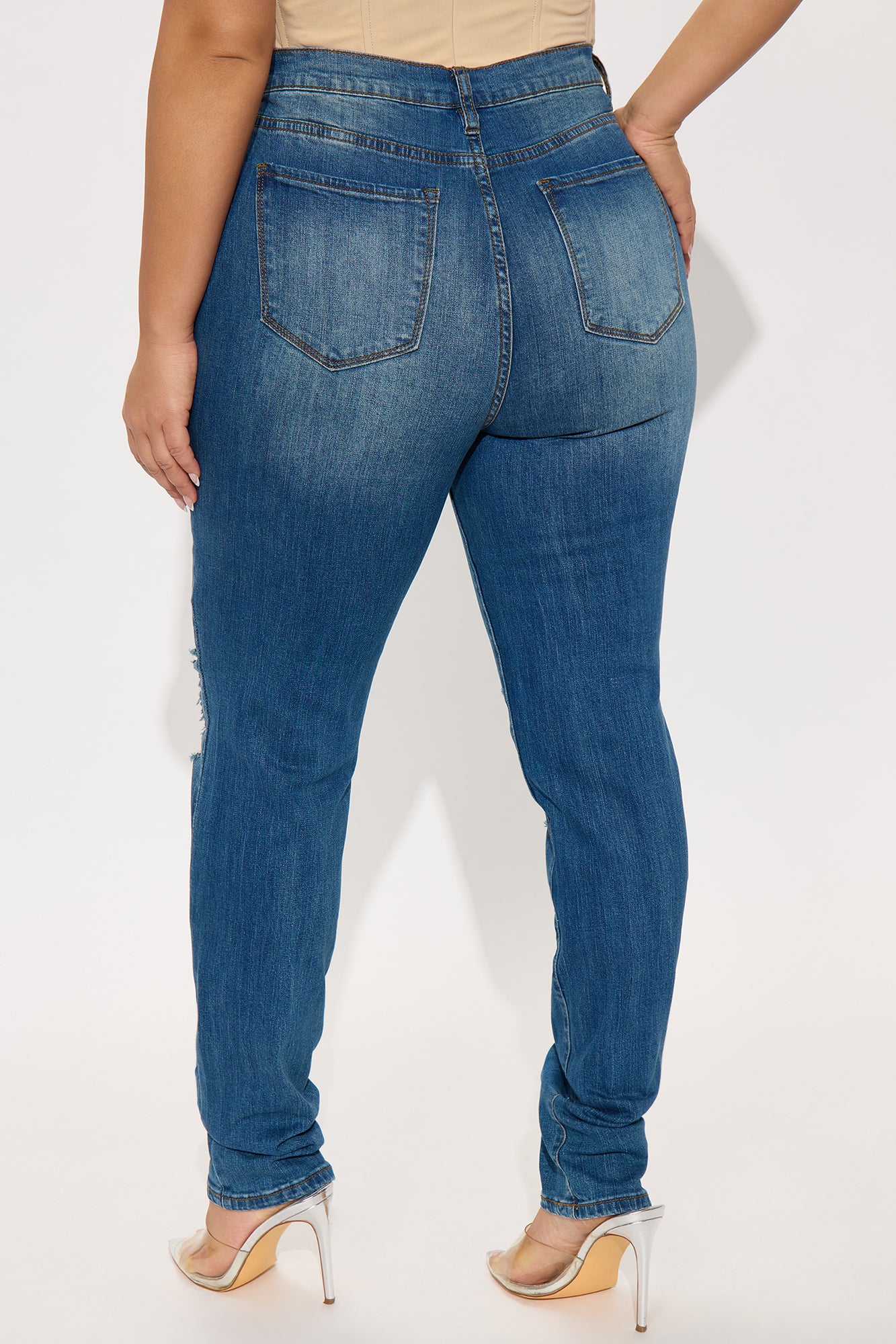 Tall Tough It Up Stretch Skinny Jeans - Dark Wash - Image 6