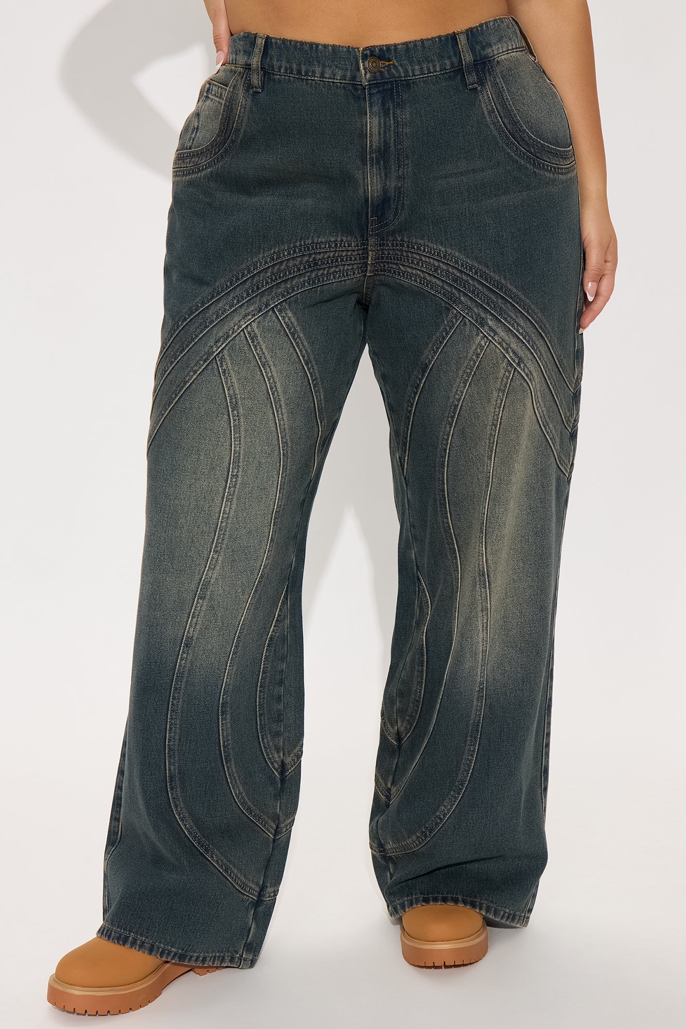 Copenhagen Non Stretch Tinted Wide Leg Jean - Dark Wash - Image 7