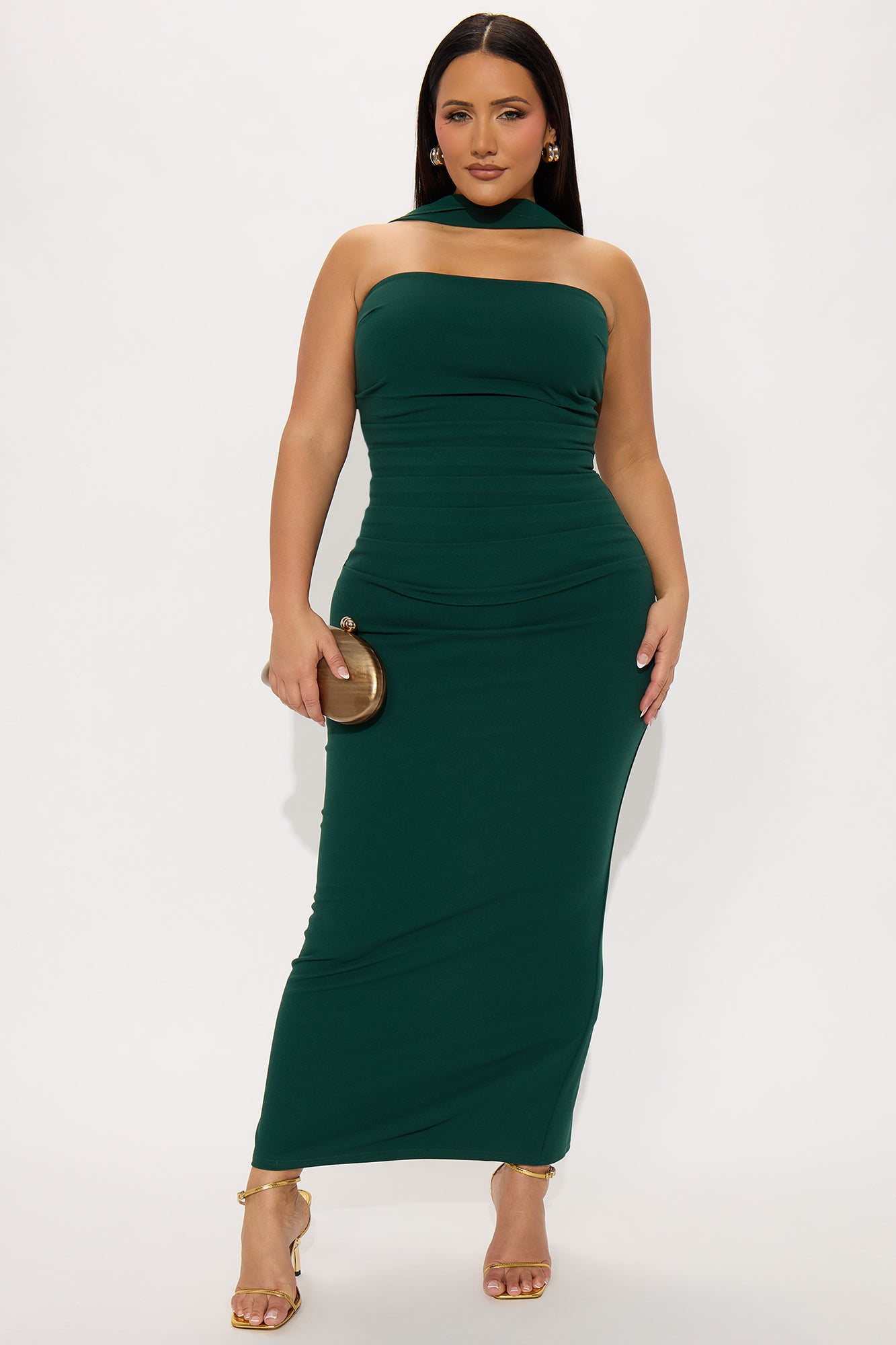 Luna Scarf Wrap Maxi Dress - Hunter - Image 4