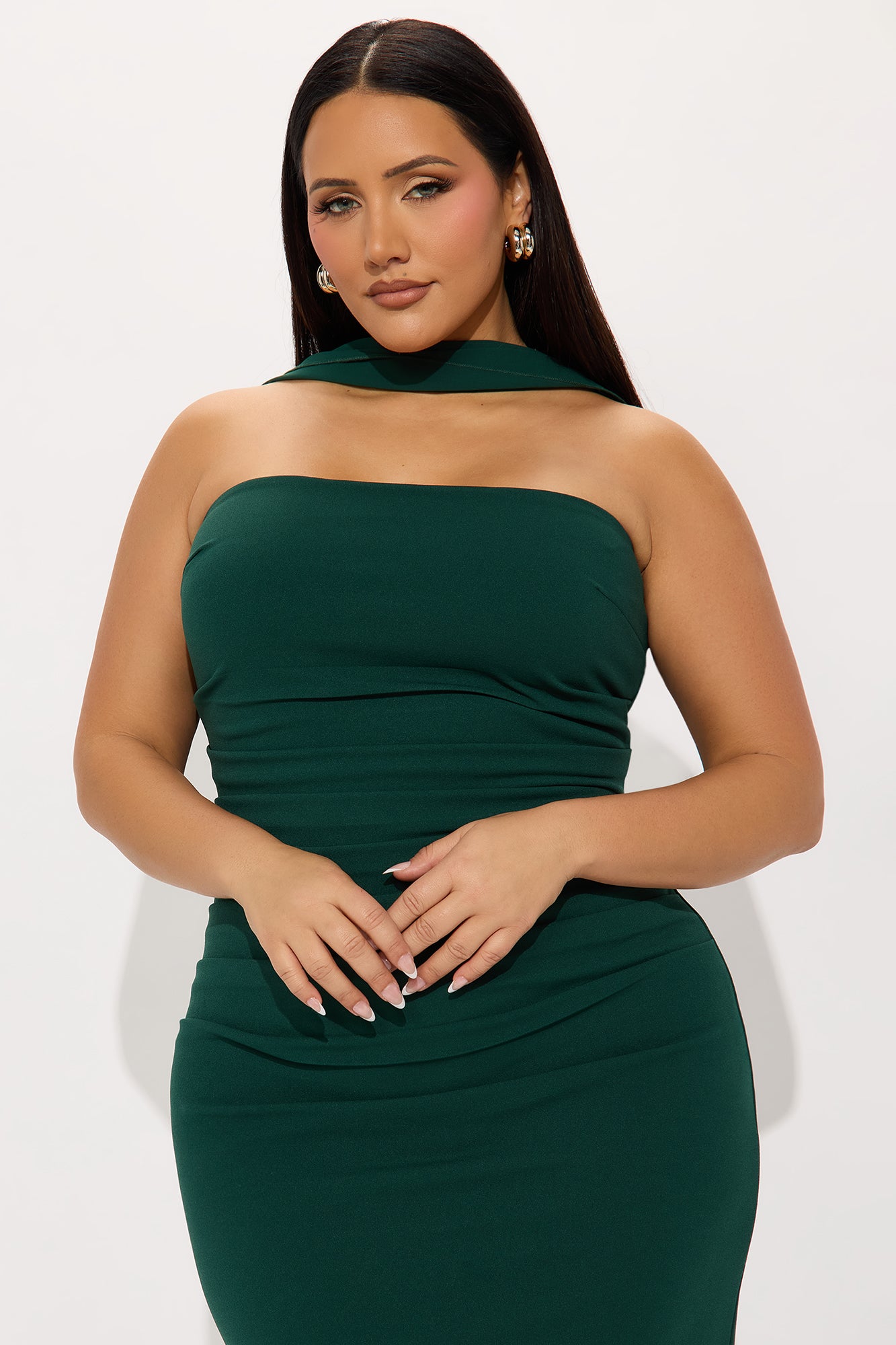 Luna Scarf Wrap Maxi Dress - Hunter - Image 5