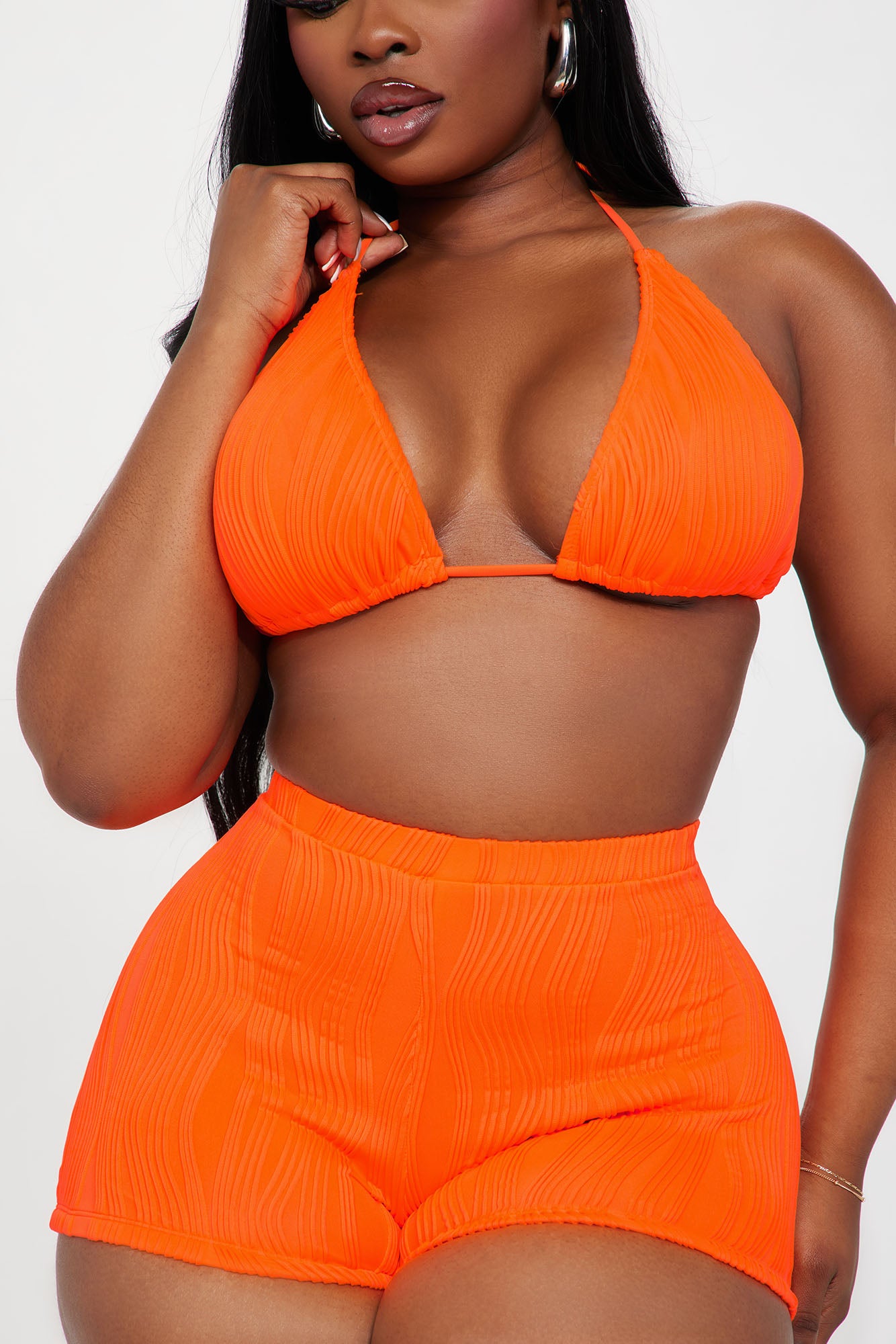 Ramona Textured 2 Piece Bikini - Orange - Image 5