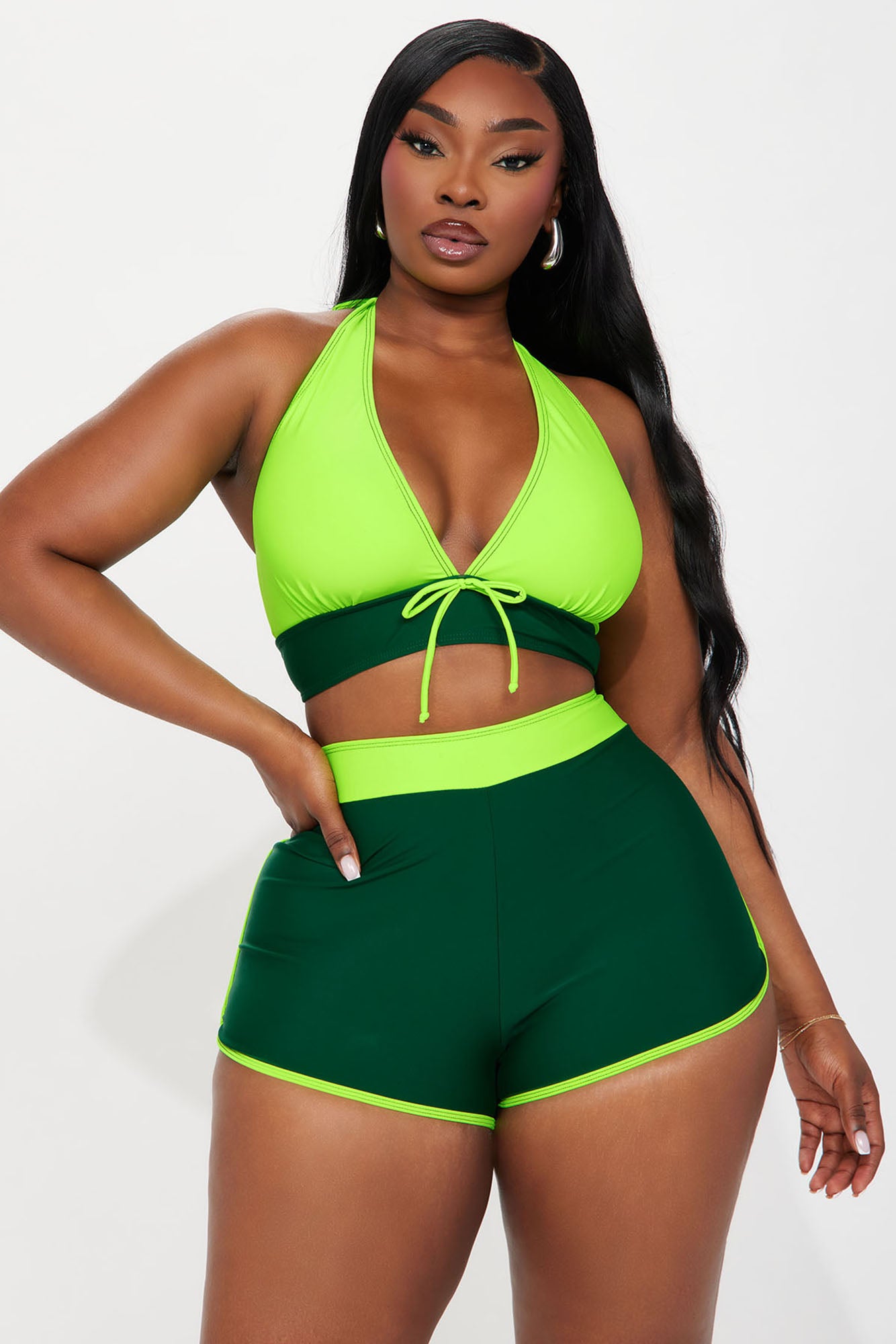 Carleta Boyshort 2 Piece Bikini - Green/combo - Image 4