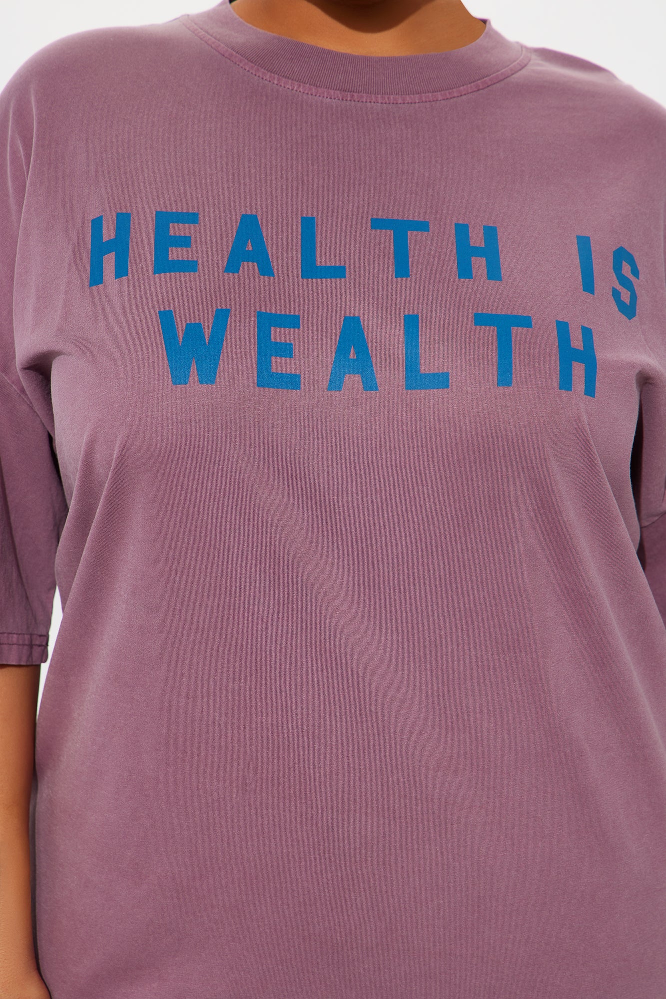 Health Is Wealth Washed Tee - Purple - Image 6
