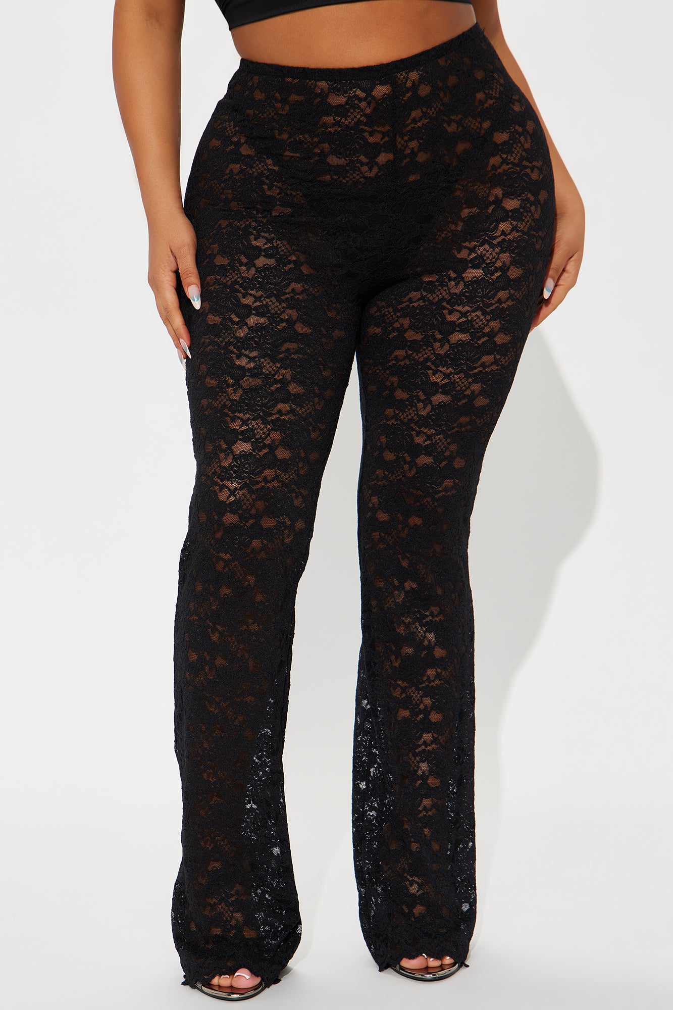 Lorah Lace Flare Pant - Black - Image 5