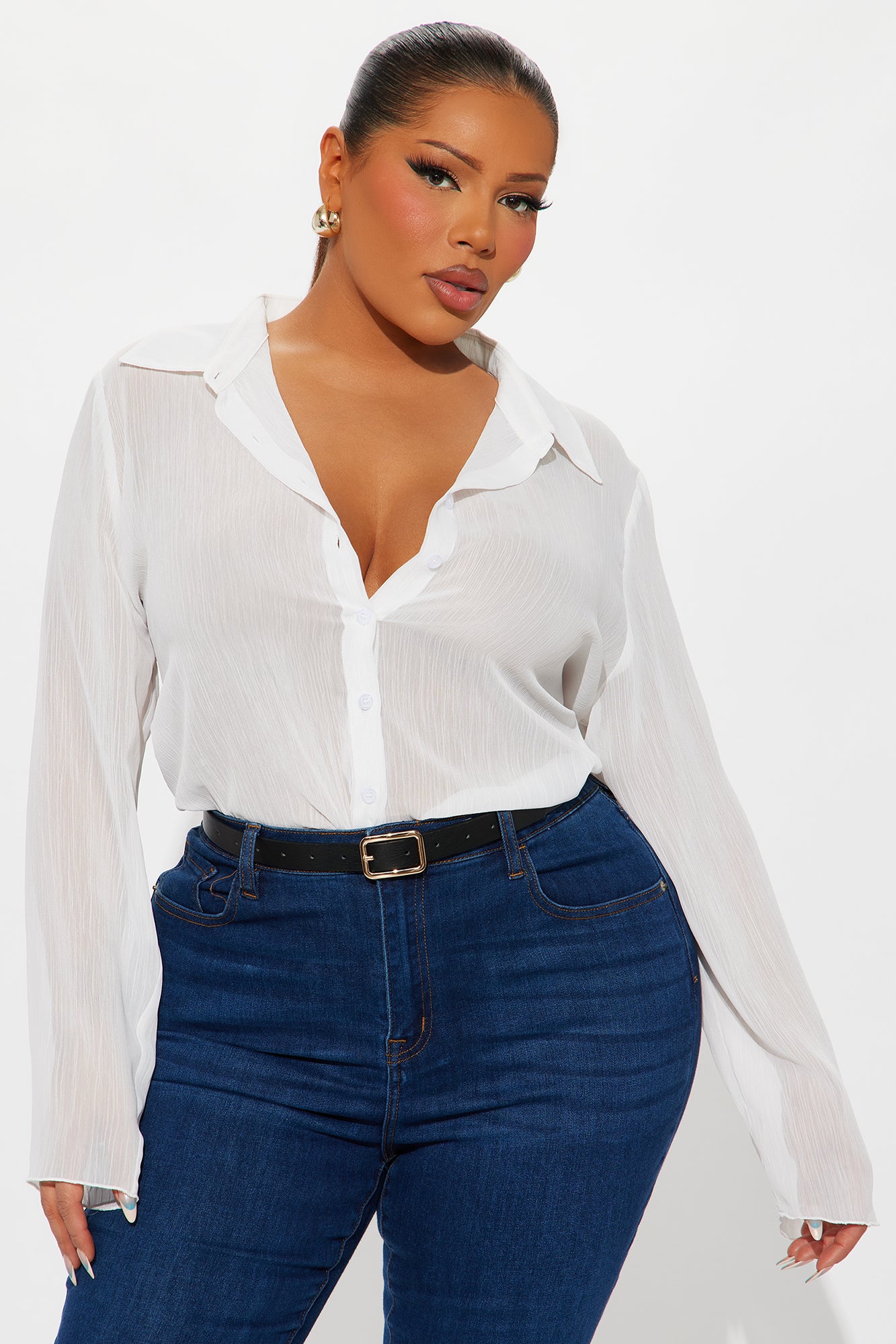 Good Decisions Chiffon Shirt - White - Image 4