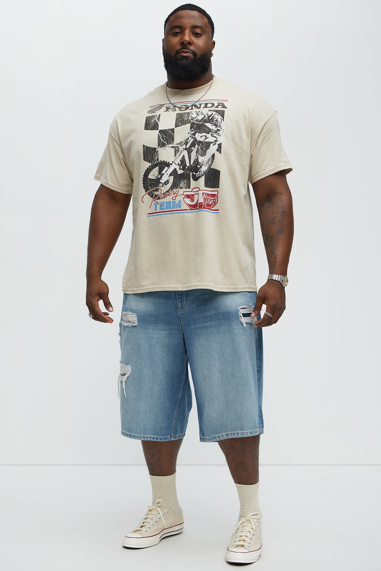Honda Moto Racing Team Short Sleeve Tee - Sand - Image 5