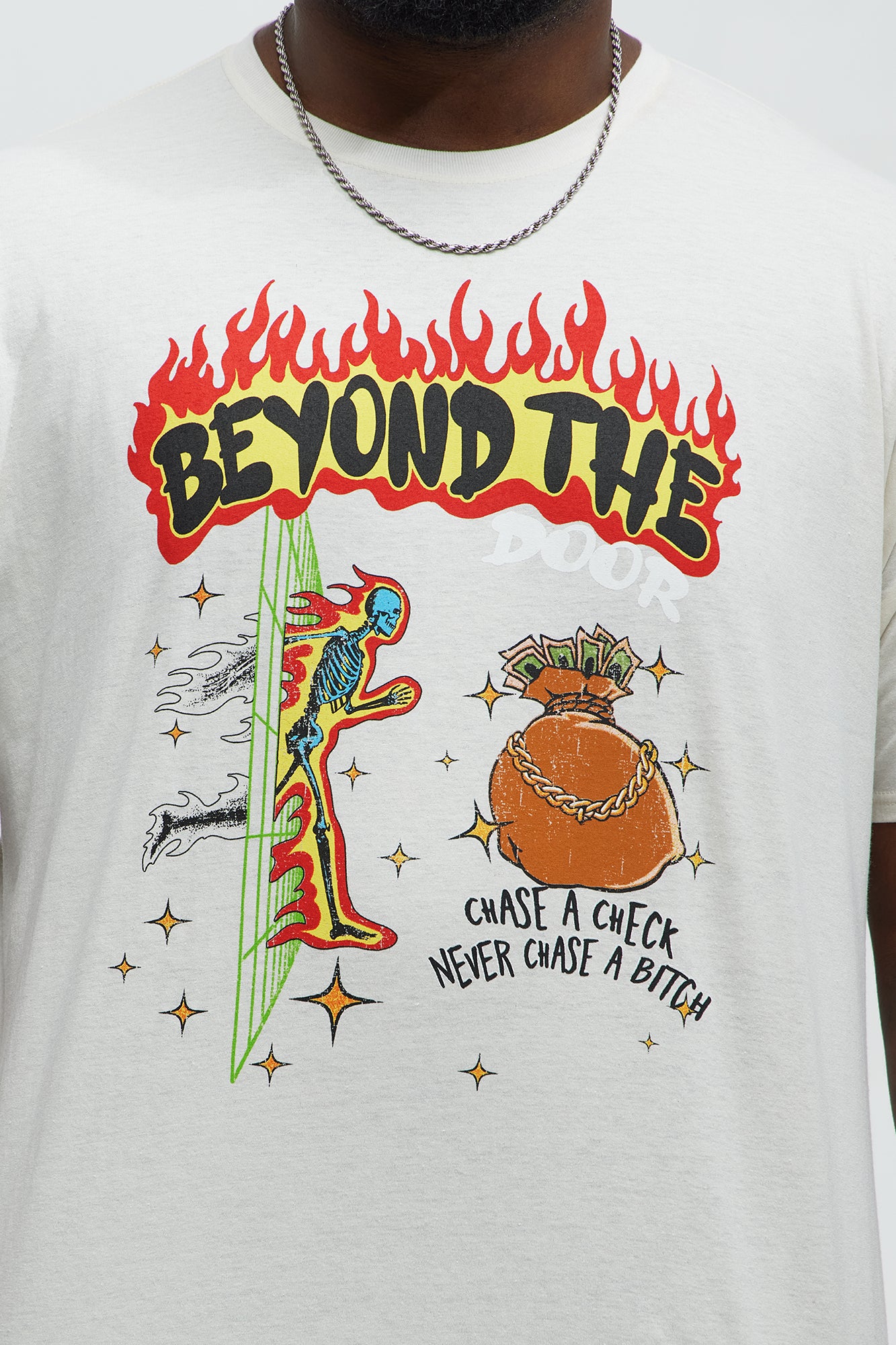 Beyond The Flames Short Sleeve Tee - Cream - Image 6