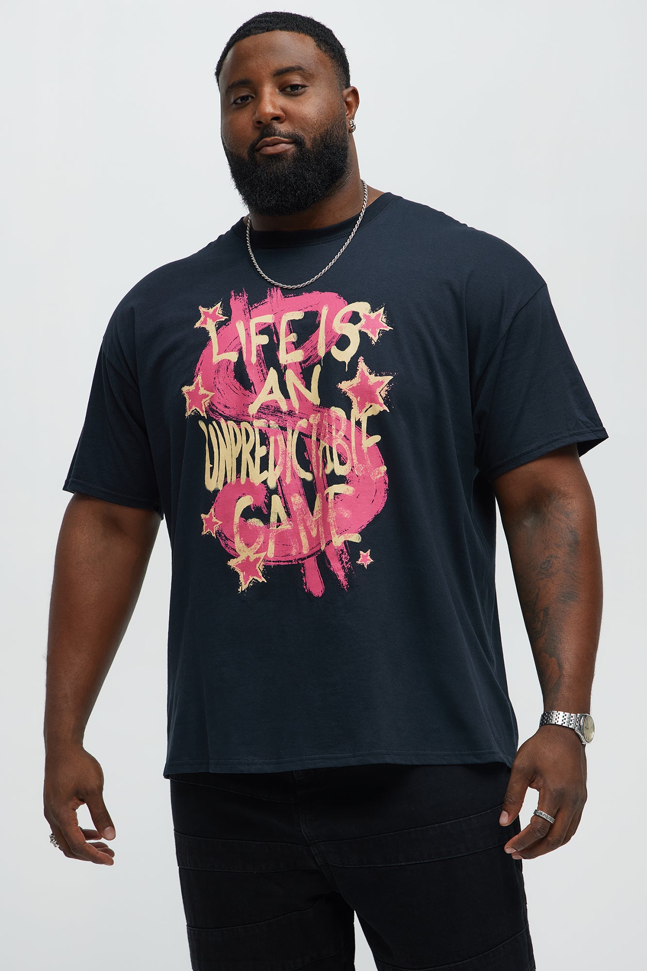 Money Talks A Big Game Short Sleeve Tee - Black - Image 5