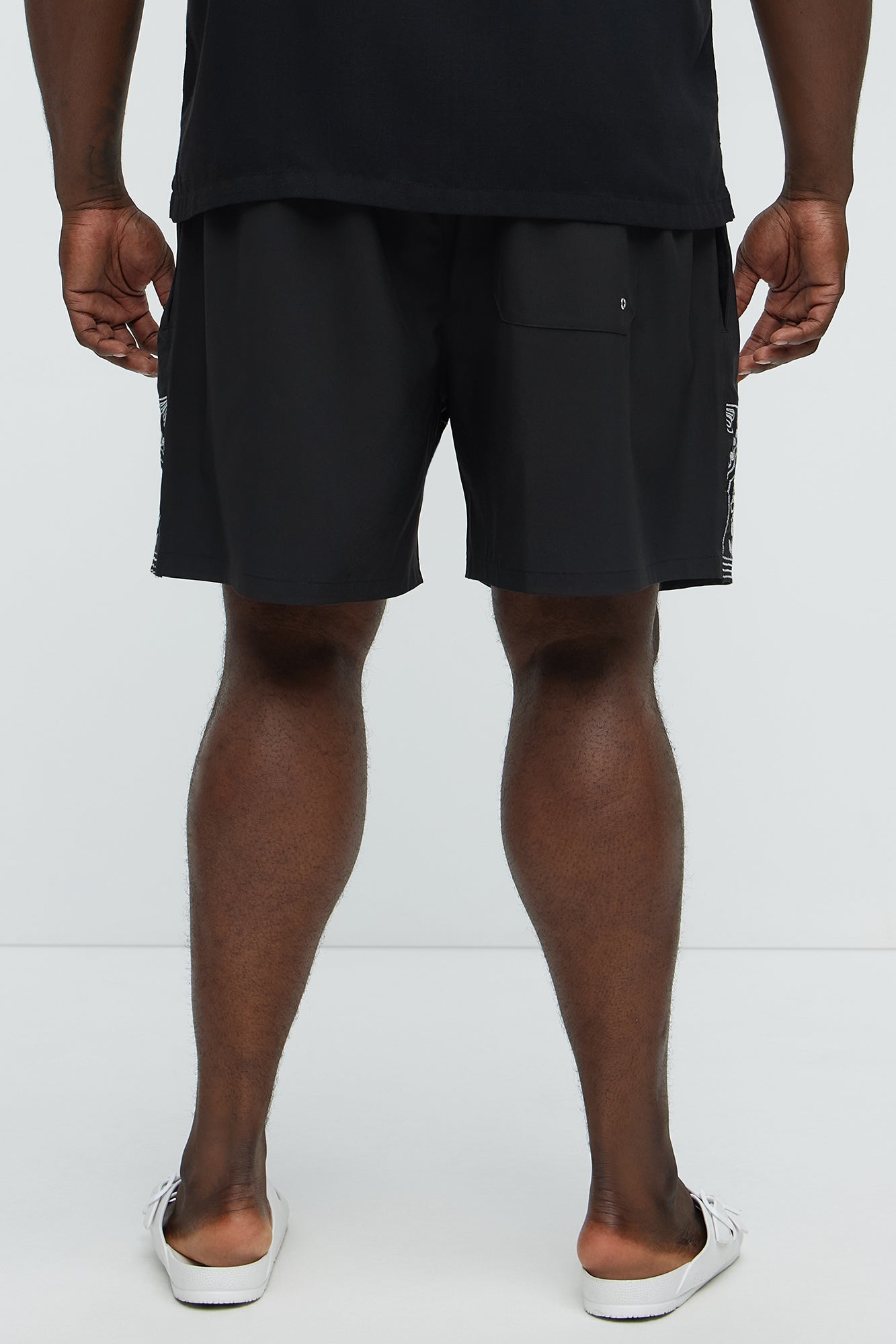 Embroidered Floral Swim Classic Trunk - Black/combo - Image 8